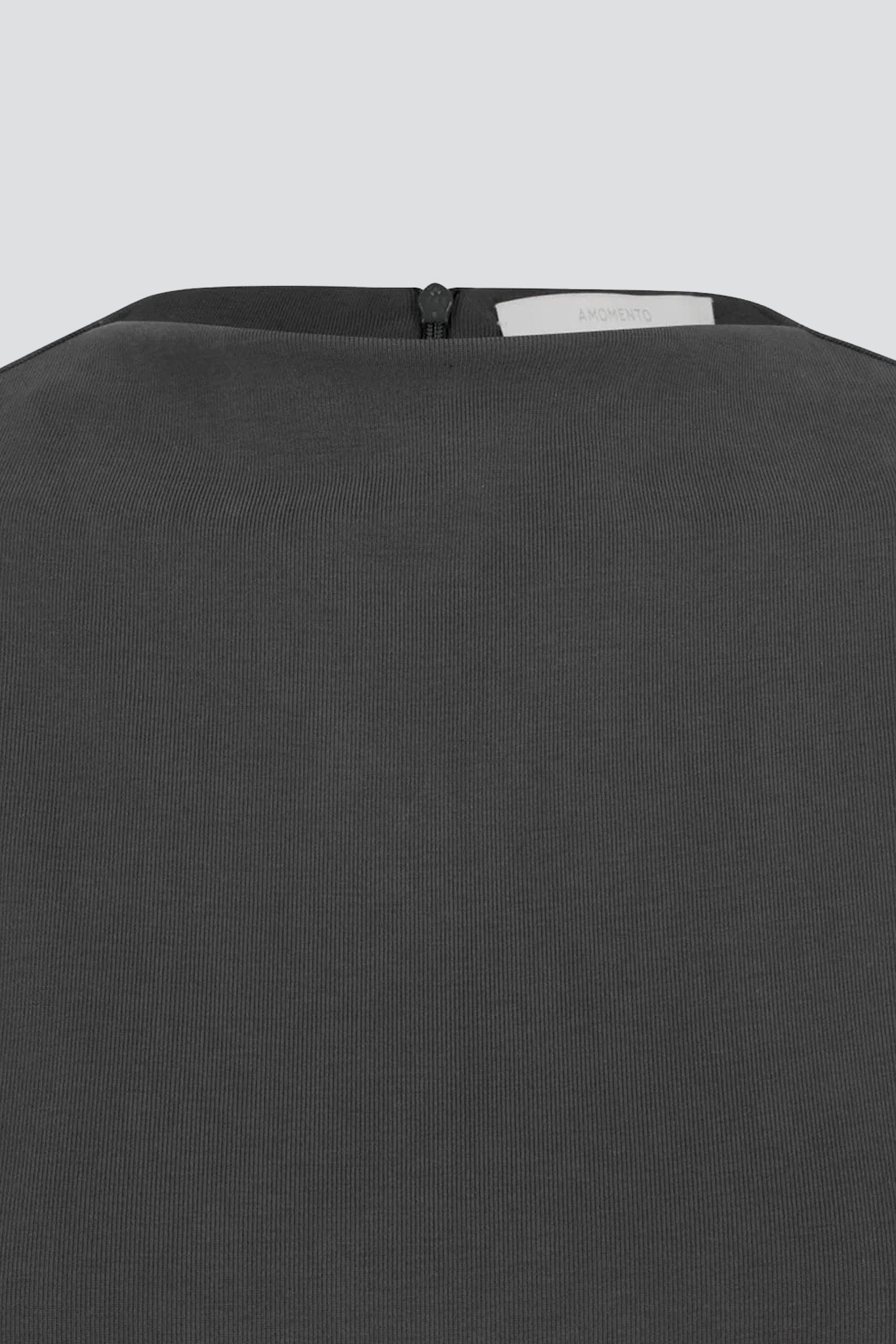 Charcoal Jersey Mock Neck Top