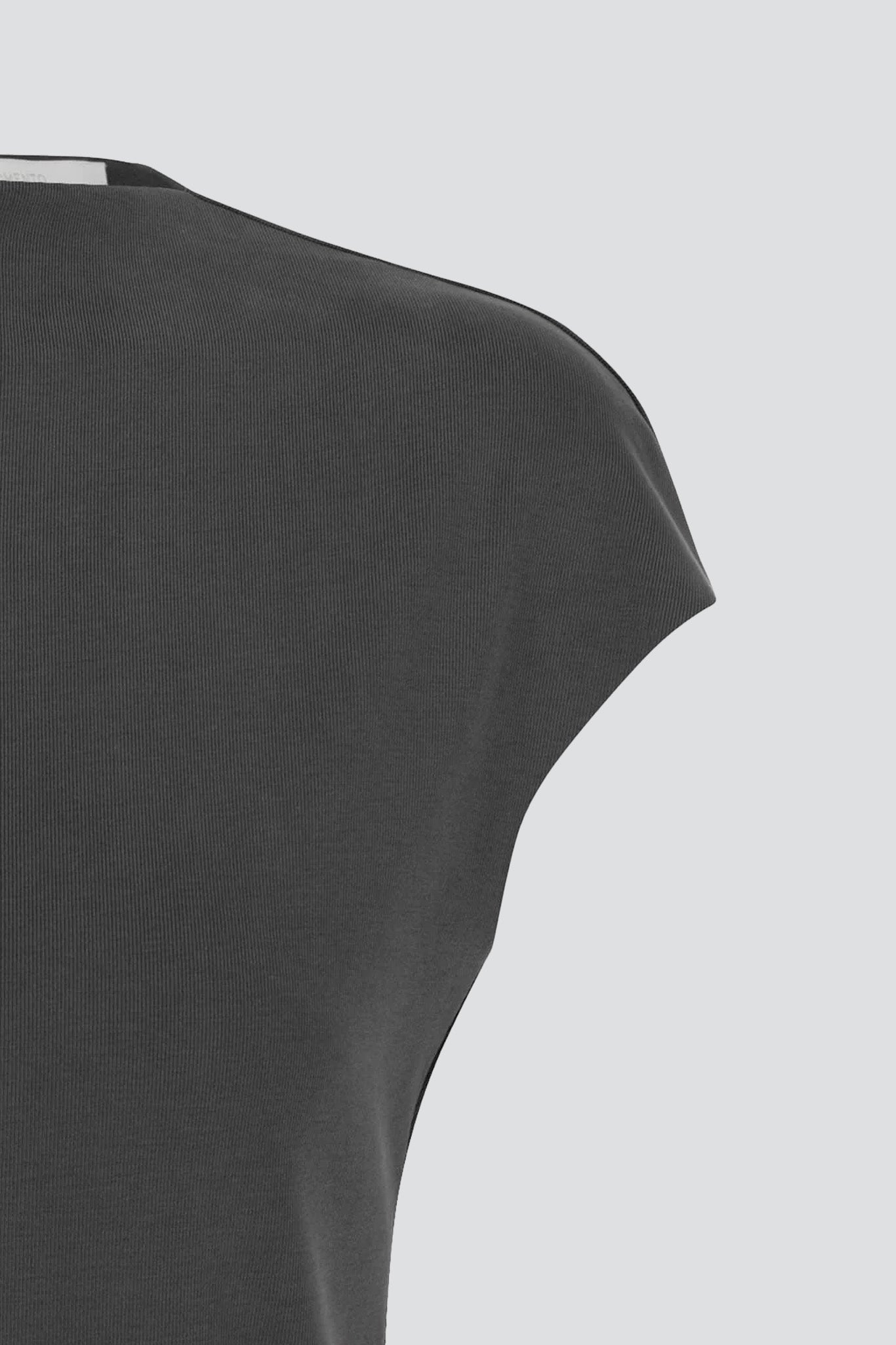 Charcoal Jersey Mock Neck Top