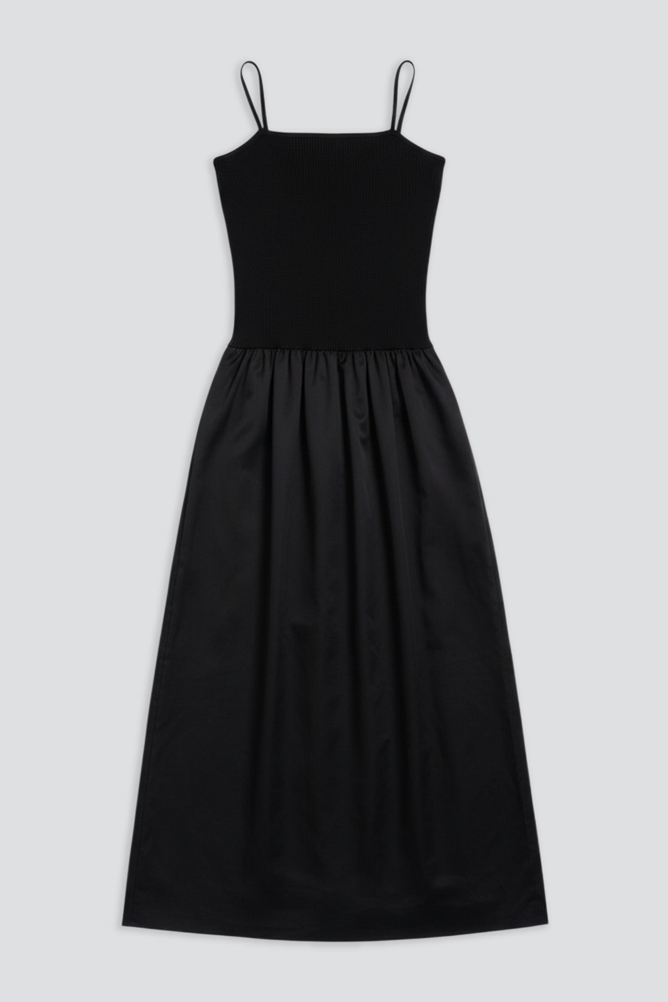 Charcoal Nylon Jersey Maxi Dress