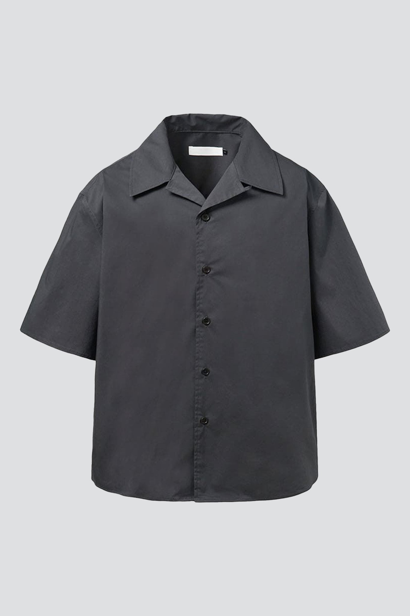 Charcoal Open Collar Half Shirt