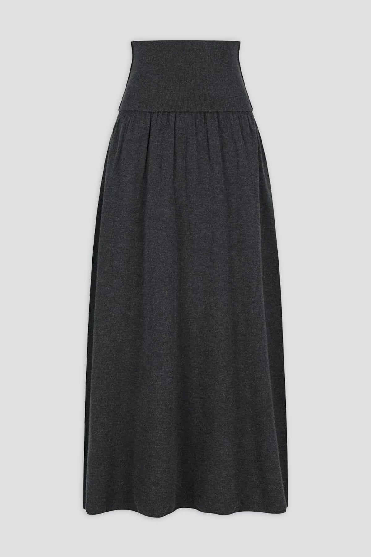 Charcoal Shirring Knit Maxi Dress