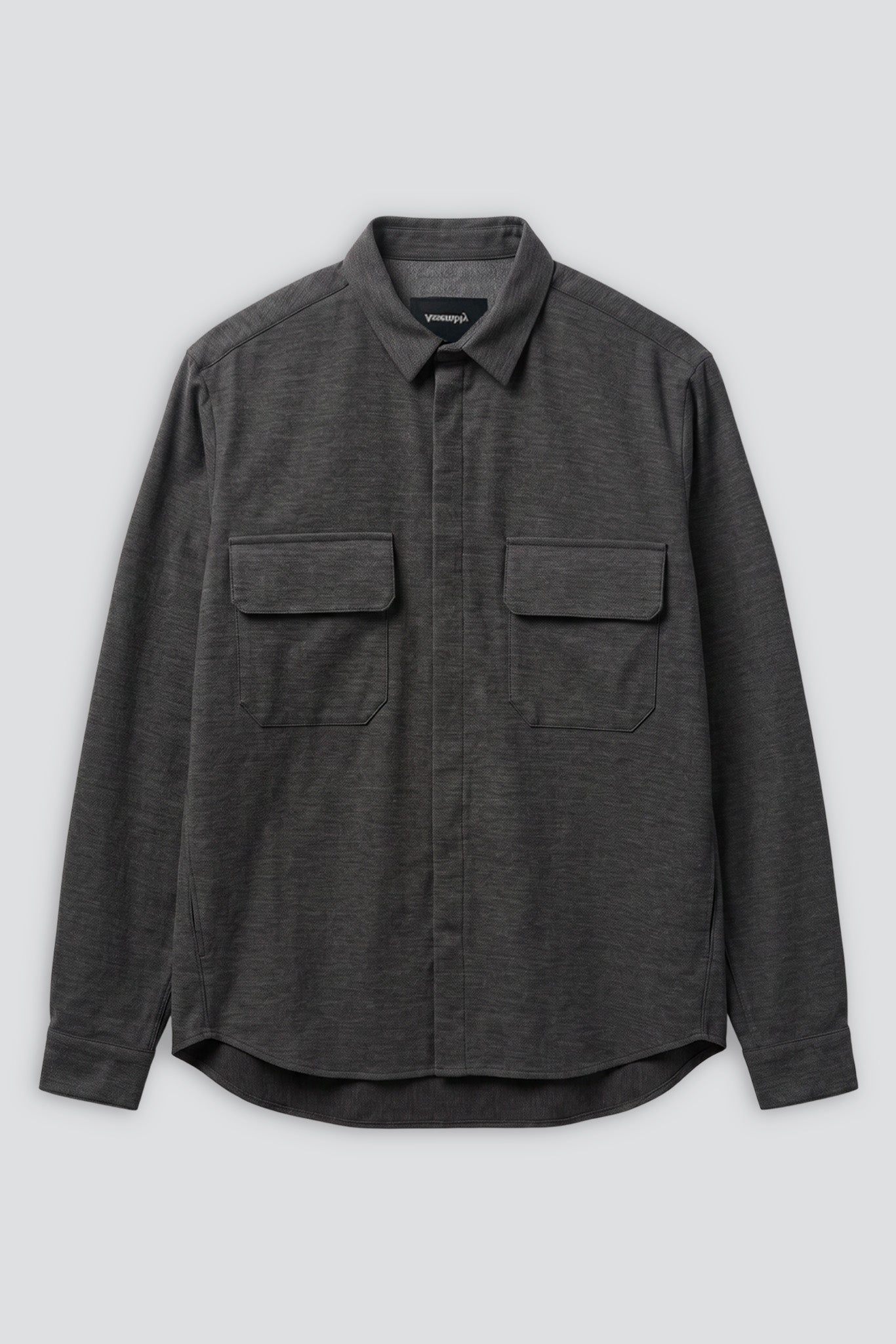Charcoal Zip Poet Shirt