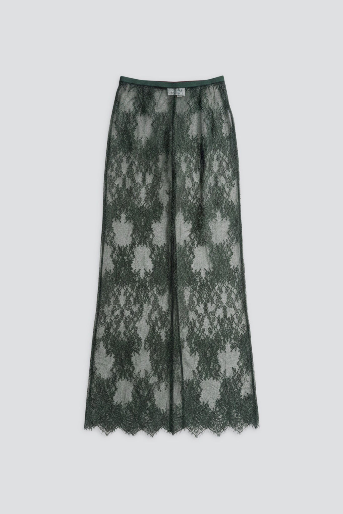 Chrome Green Allison Lace Long Skirt