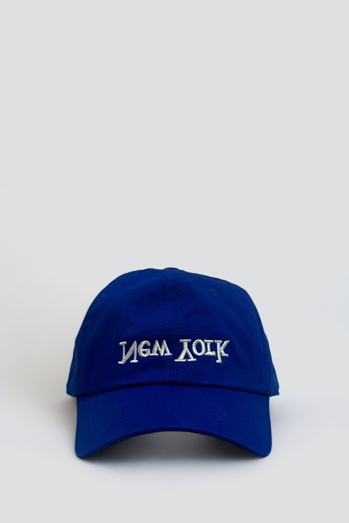 New York Embroidered Hat - Cobalt Blue/White