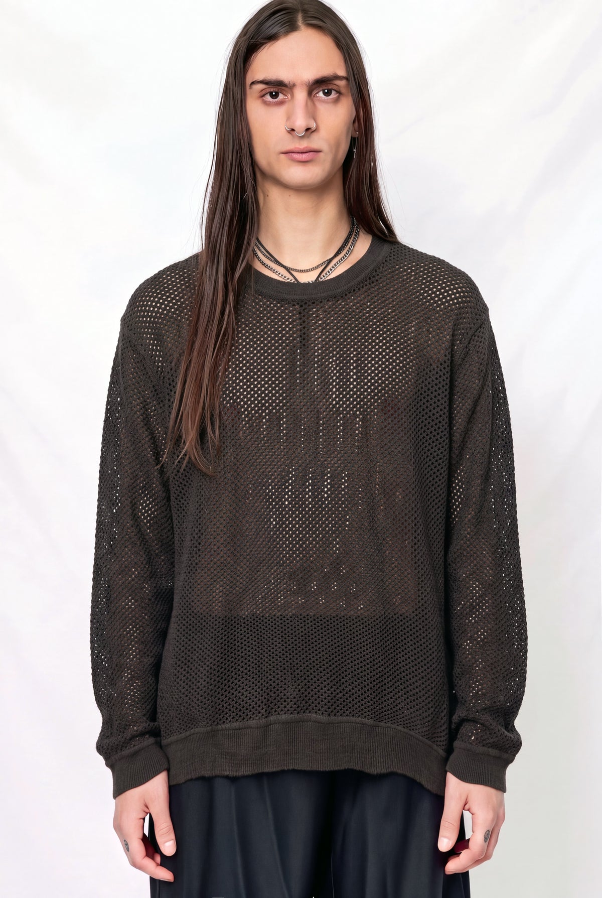 Coffee Bean Incline Long Sleeve Mesh Tee