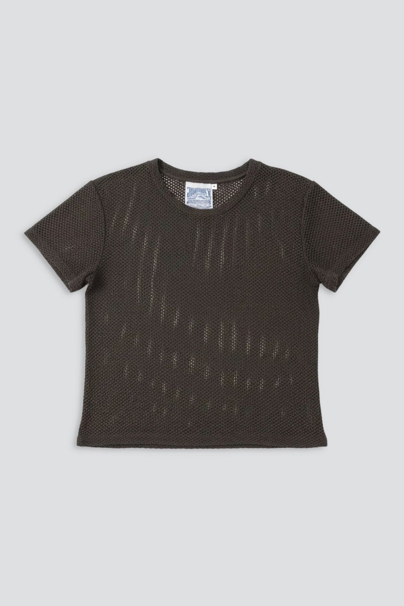 Coffee Bean Carmen Mesh Cropped Tee