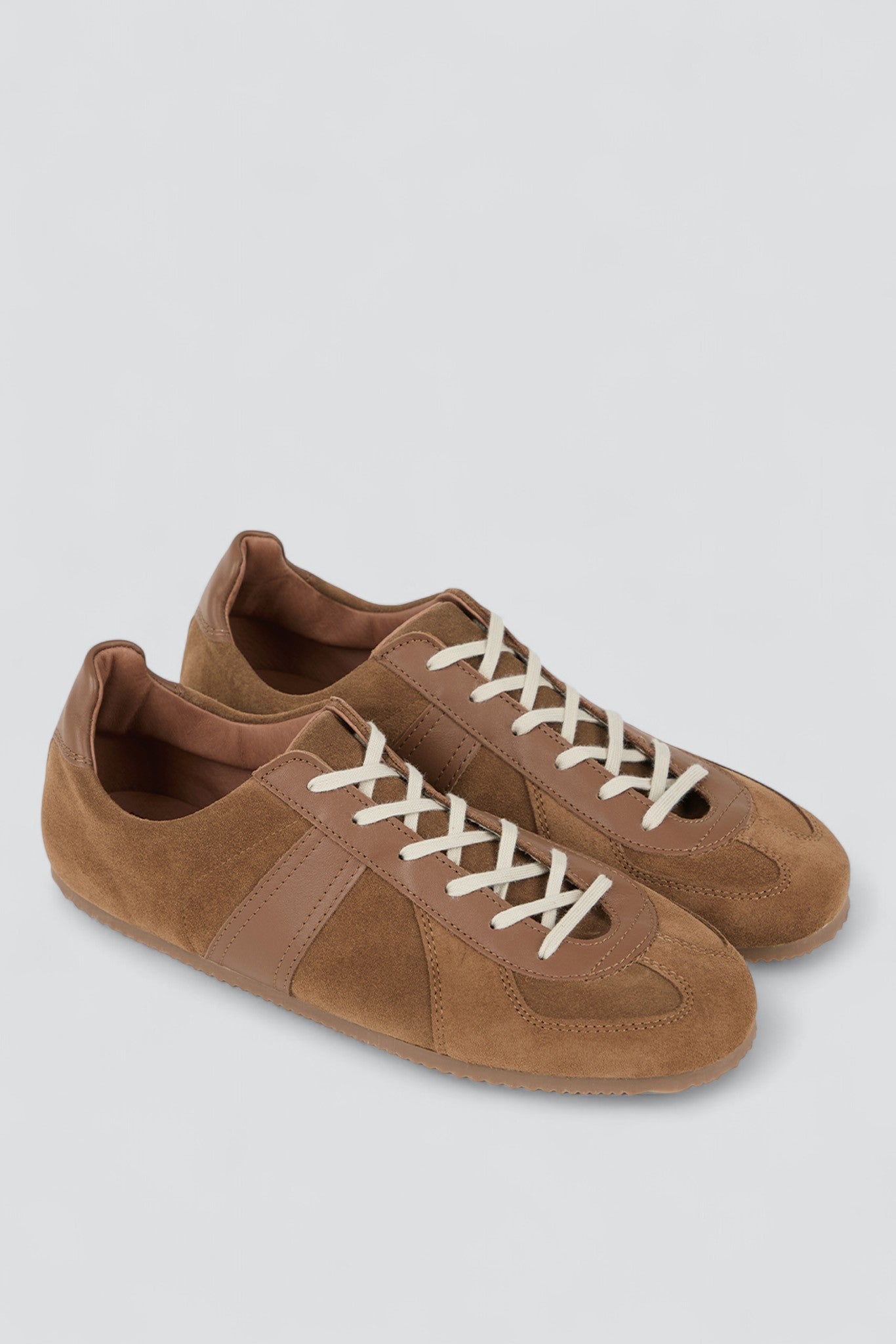 Cognac Suede 1714S Military Trainers