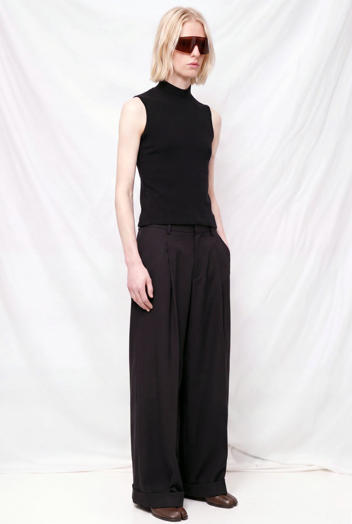 Black Sleeveless Mock Neck
