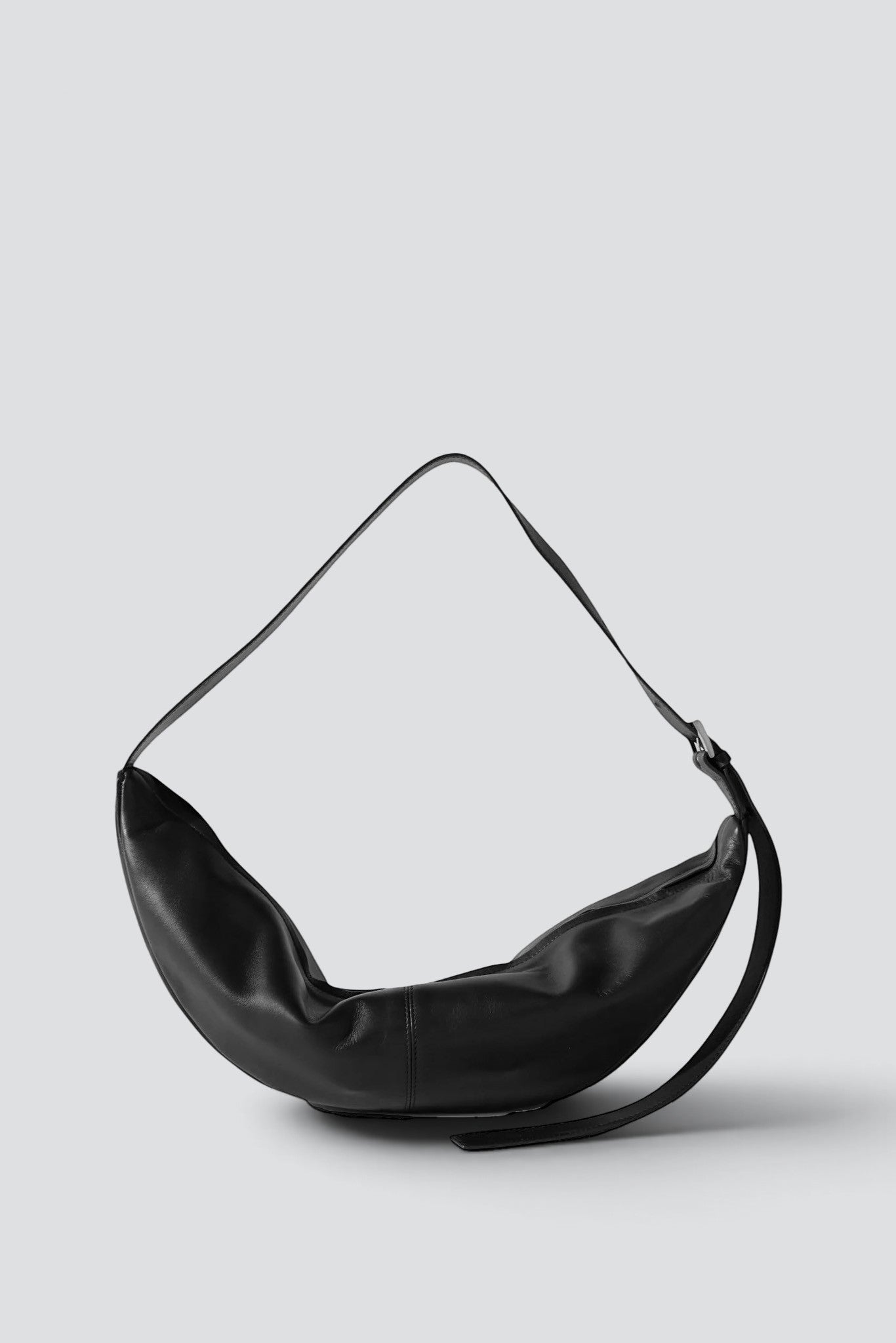 Black Adjustable Slim Crescent Bag