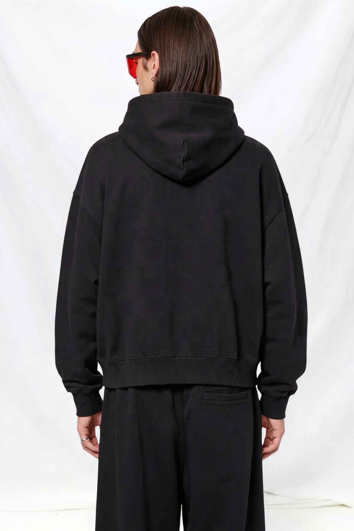 Black Cropped Hoodie