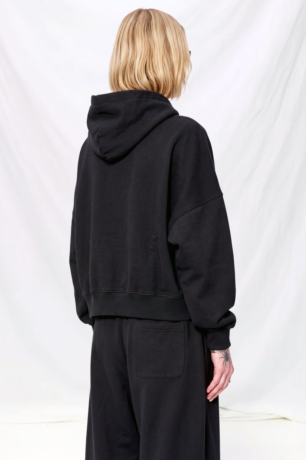 Black Cropped Hoodie