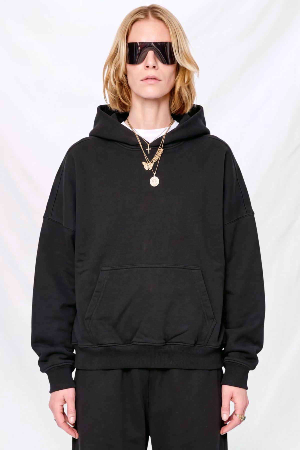 Black Cropped Hoodie