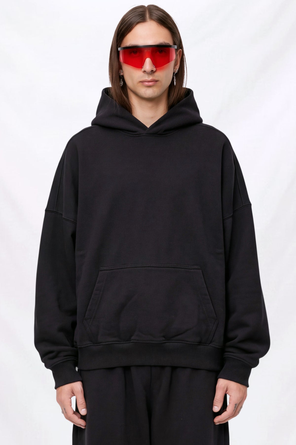 Black Cropped Hoodie