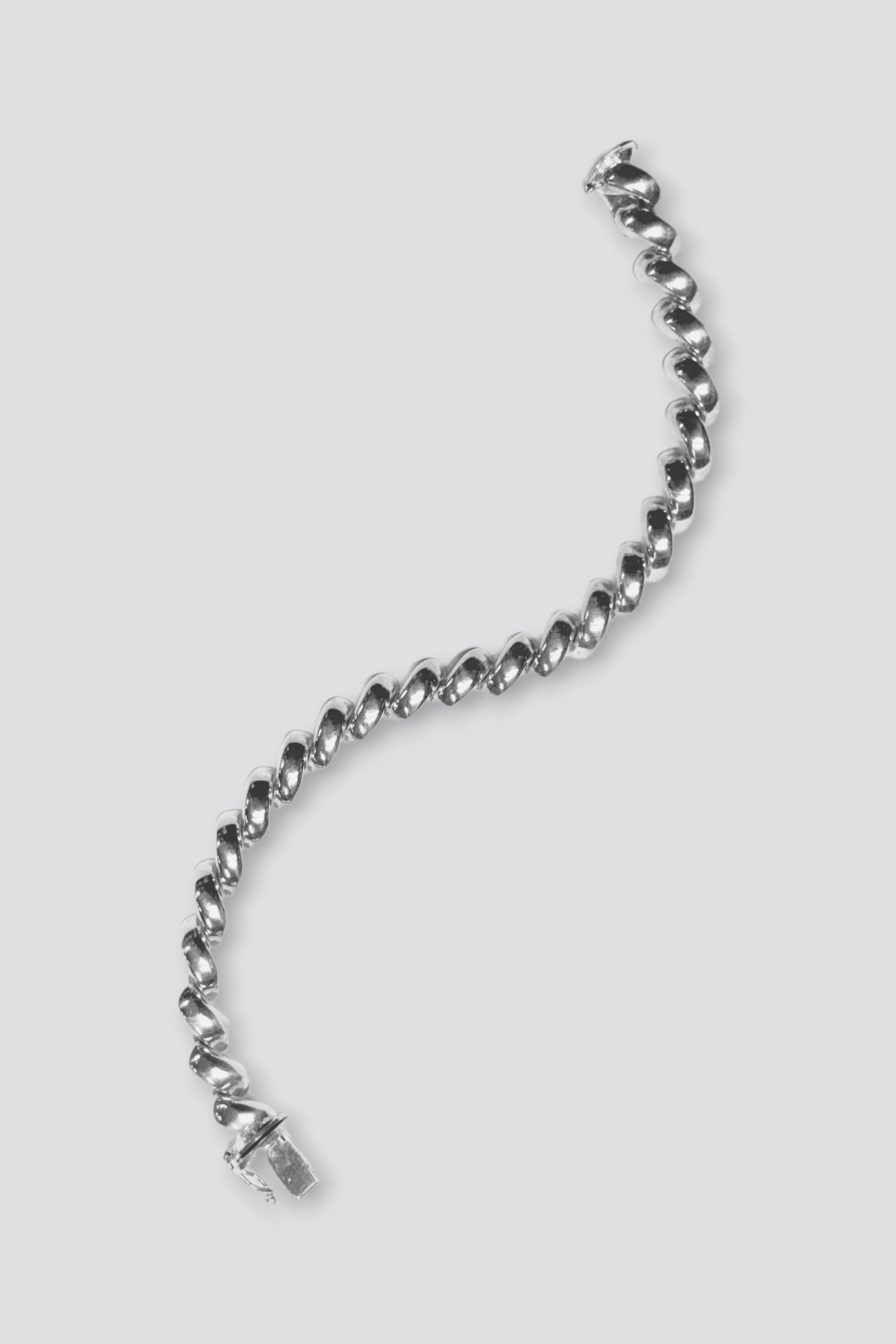 Sterling Silver Curve Link Bracelet