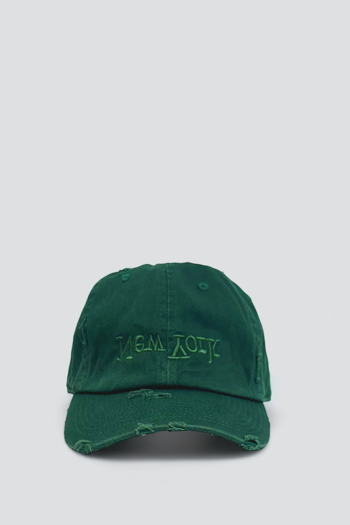 Distressed New York Embroidered Hat - Green