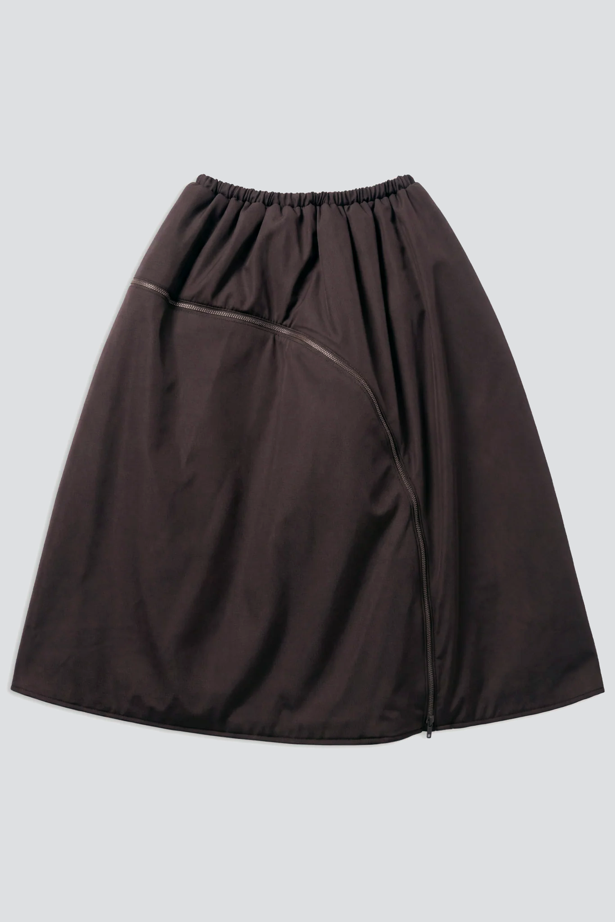 Dark Brown A-Line Bomber Skirt