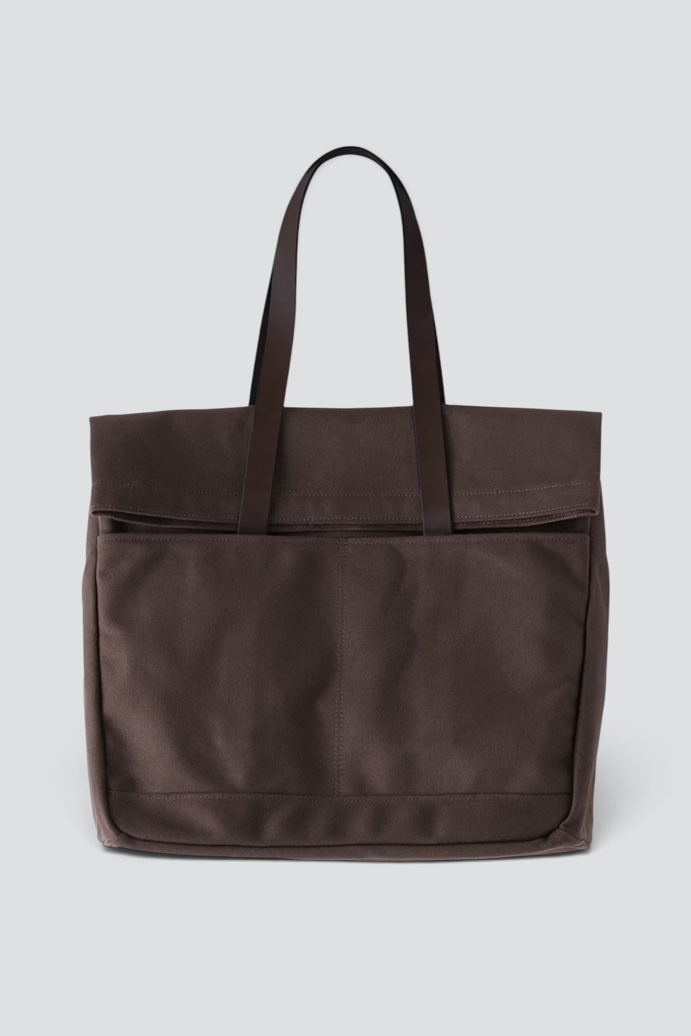 Dark Brown Canvas and Leather Fold Weekender