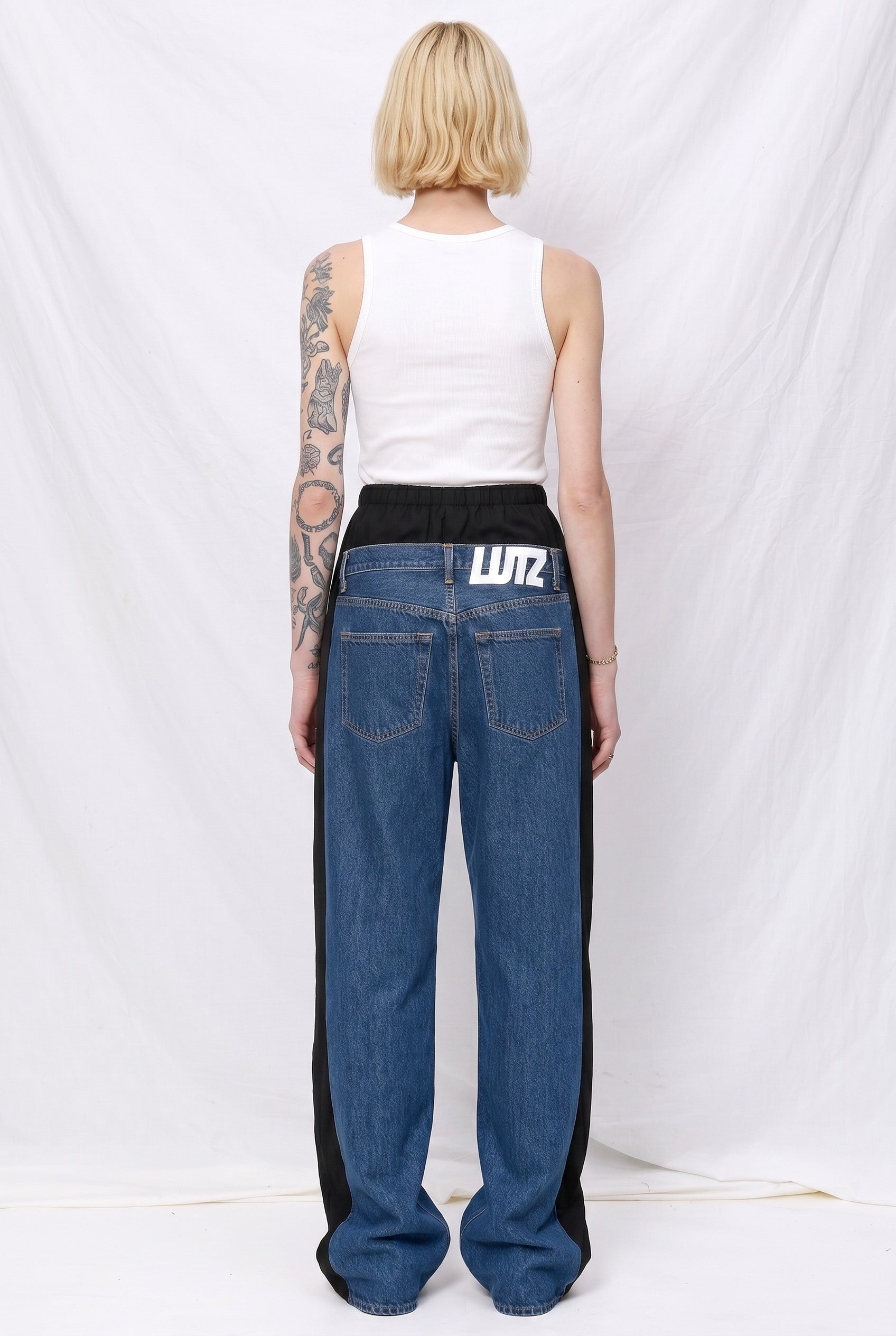 Dark Denim/Black Low Denim Pants