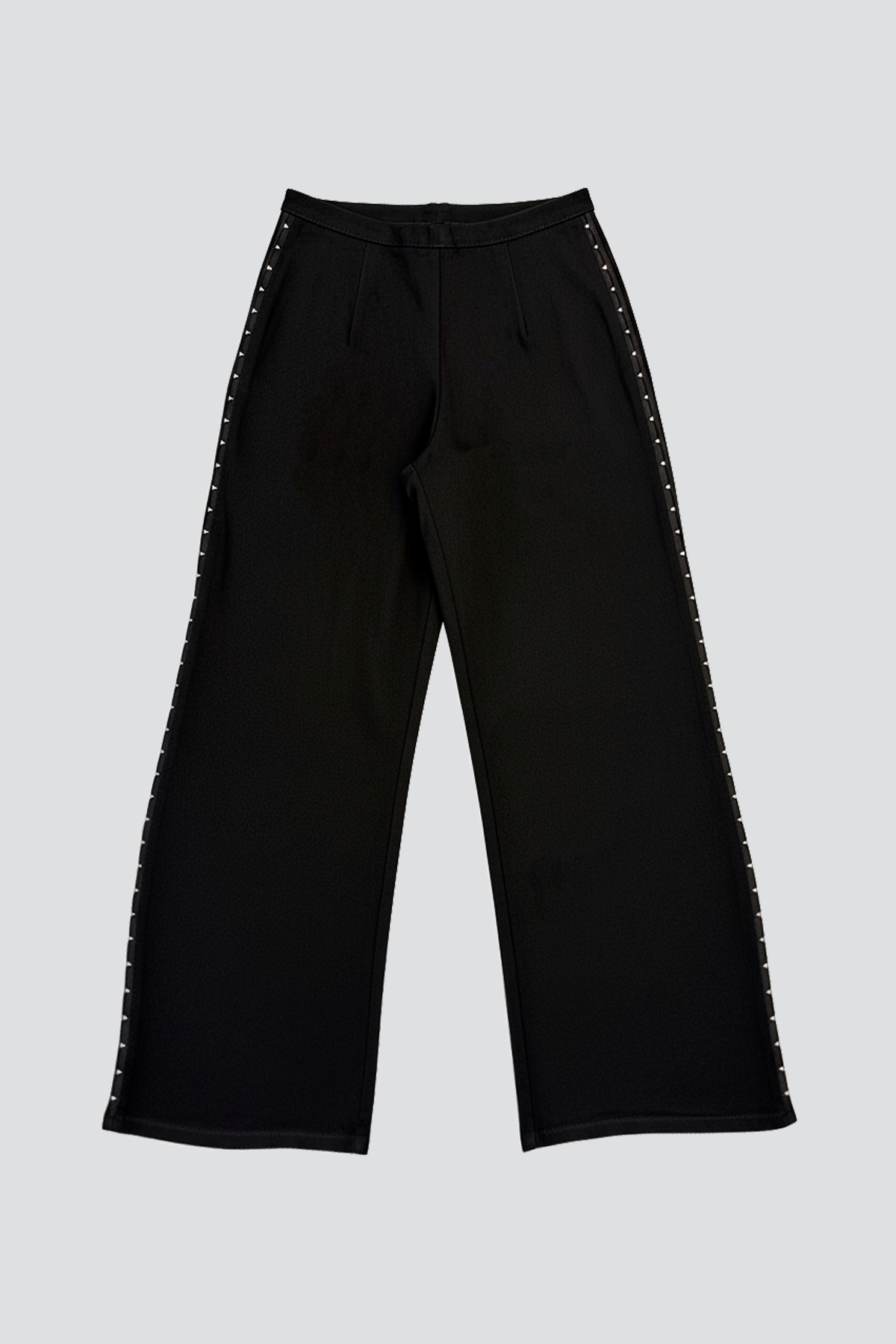 Black Denim Side Hook Clean Pant