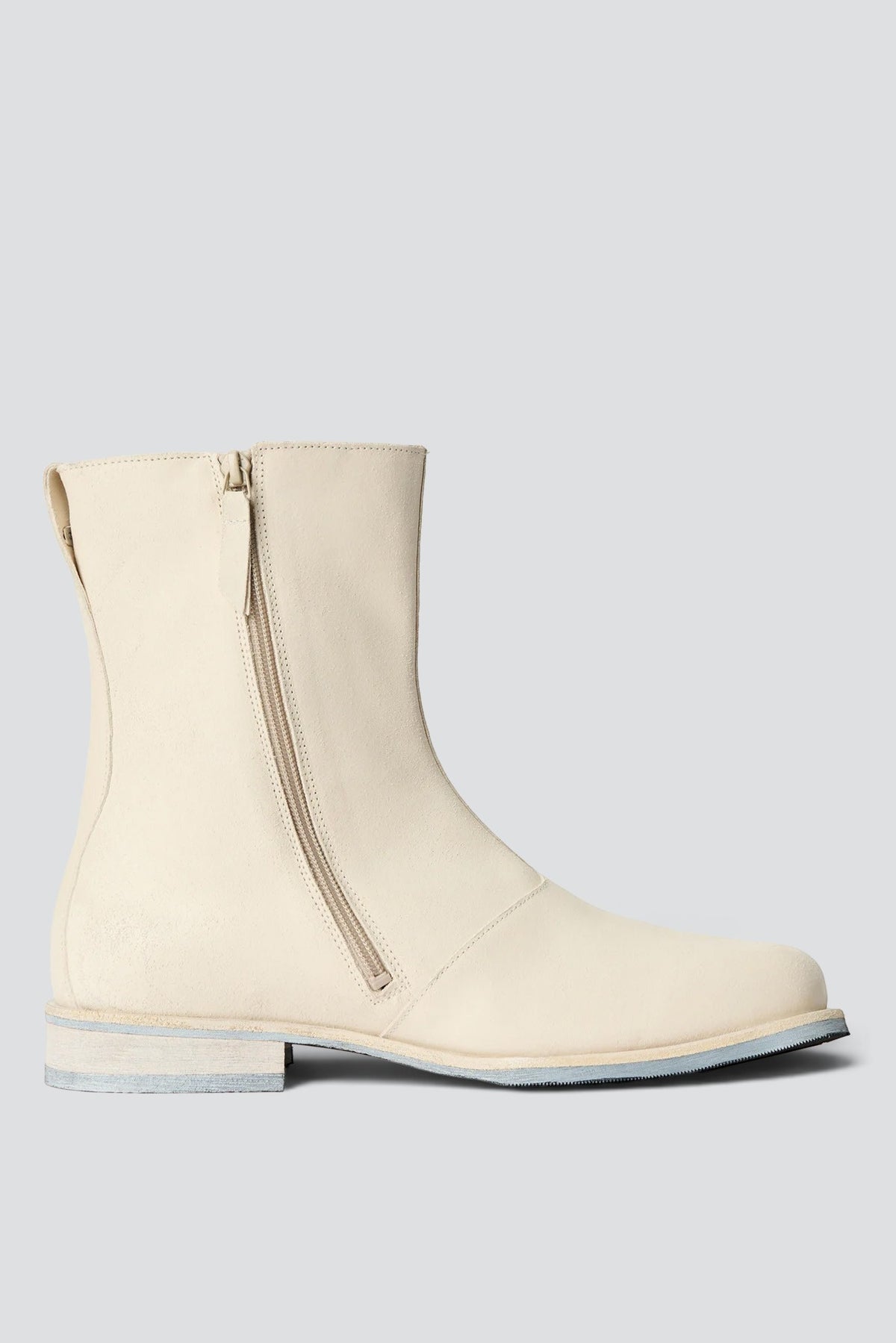 Dirty White Waxed Suede Slim Camion Boot