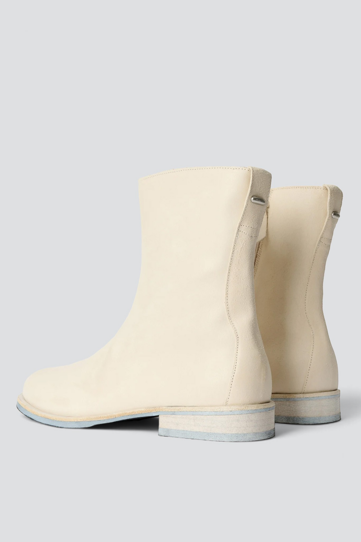 Dirty White Waxed Suede Slim Camion Boot