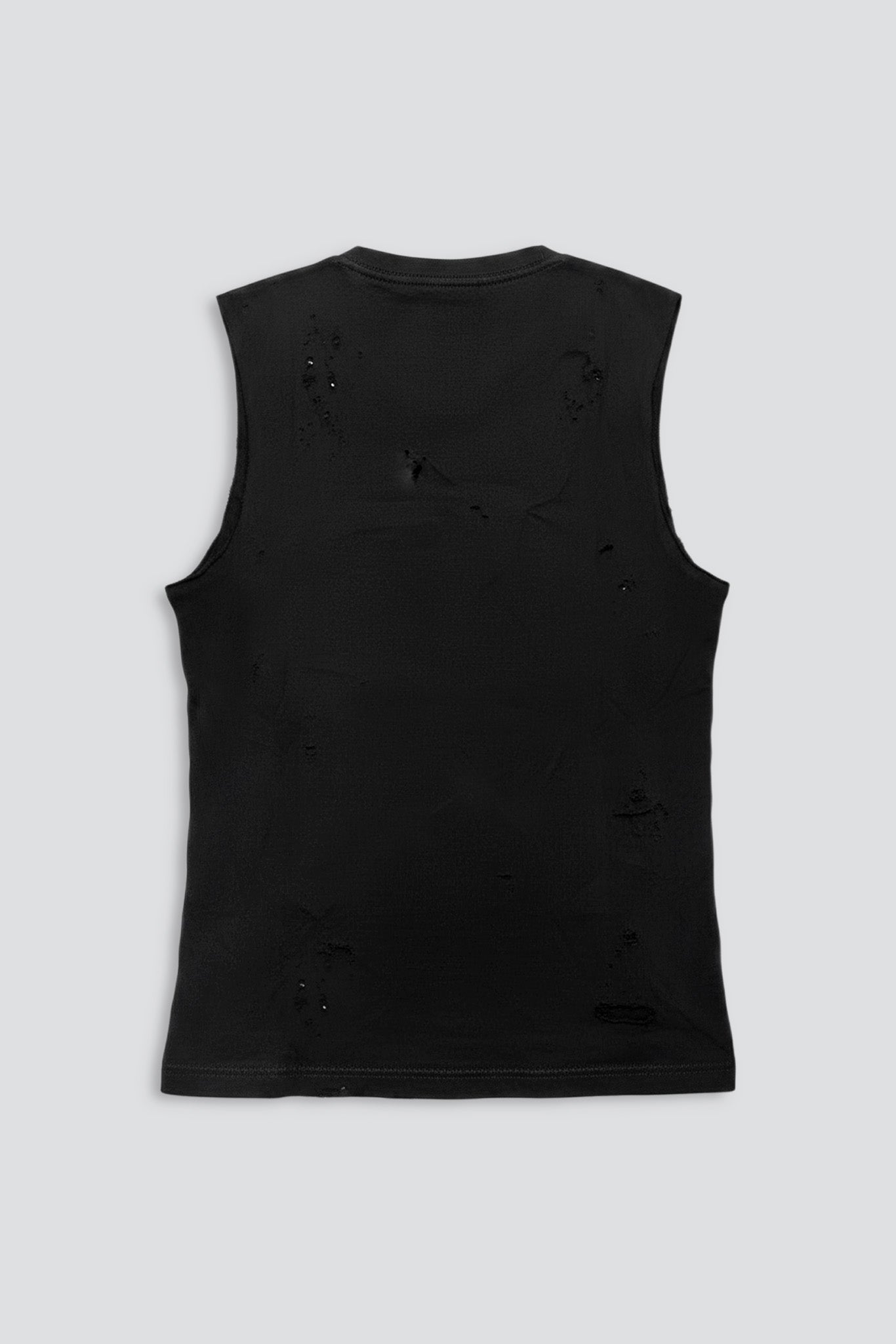 Distressed Black Sinead Muscle Tee