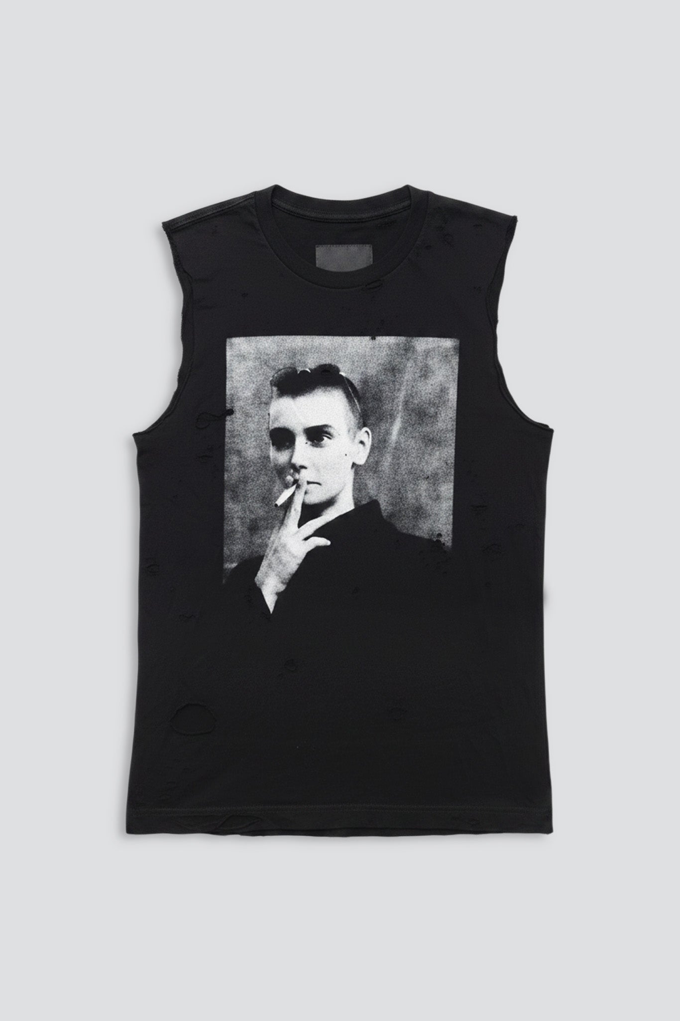 Distressed Black Sinead Muscle Tee