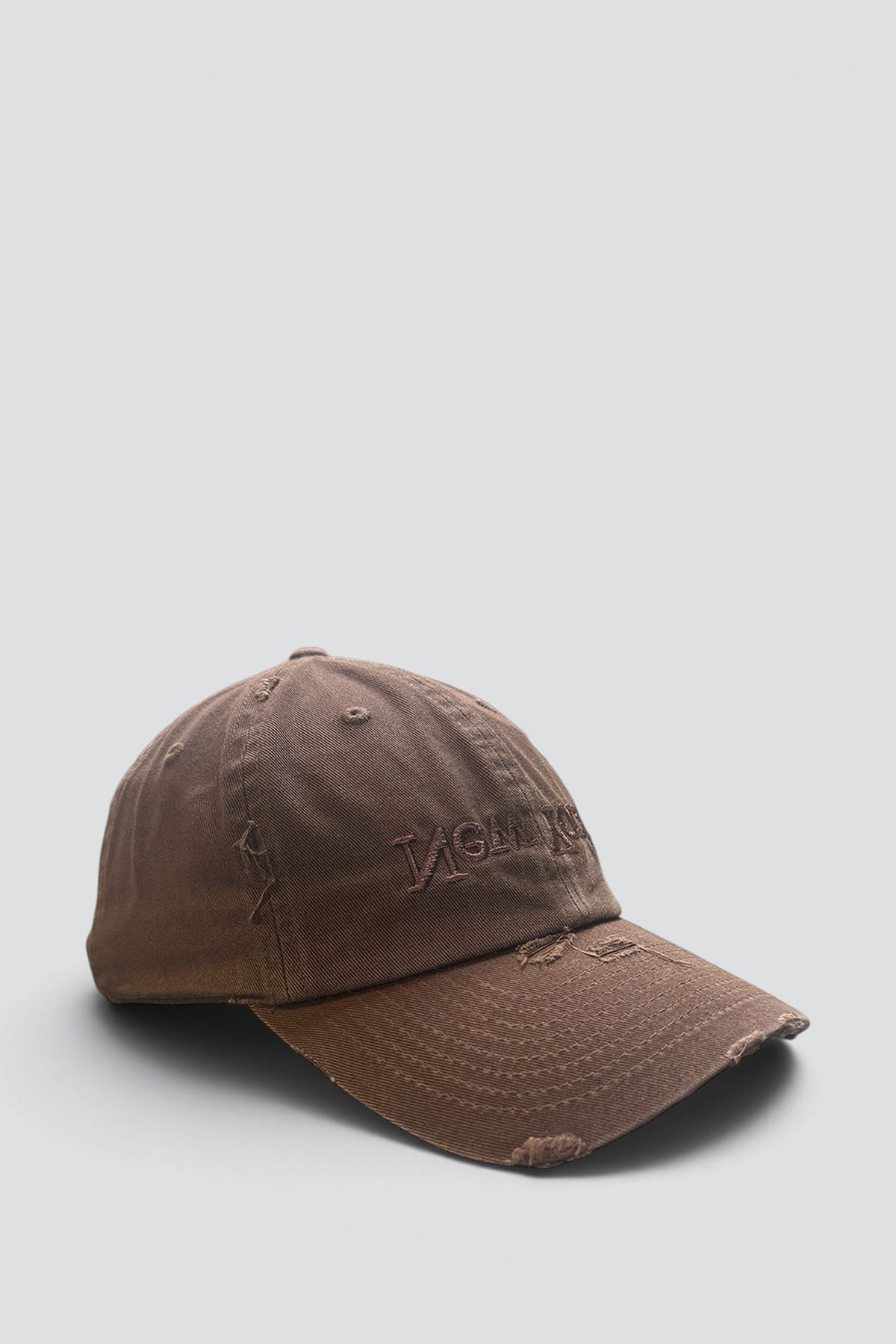 Distressed New York Embroidered Hat - Brown