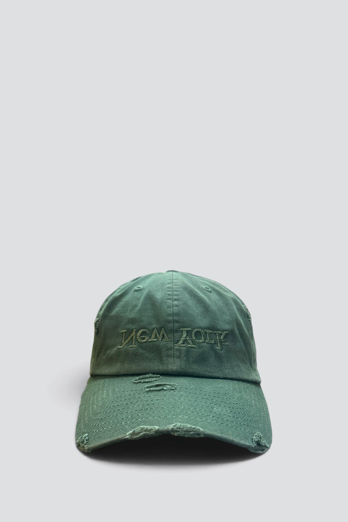Distressed New York Embroidered Hat - Hunter Green