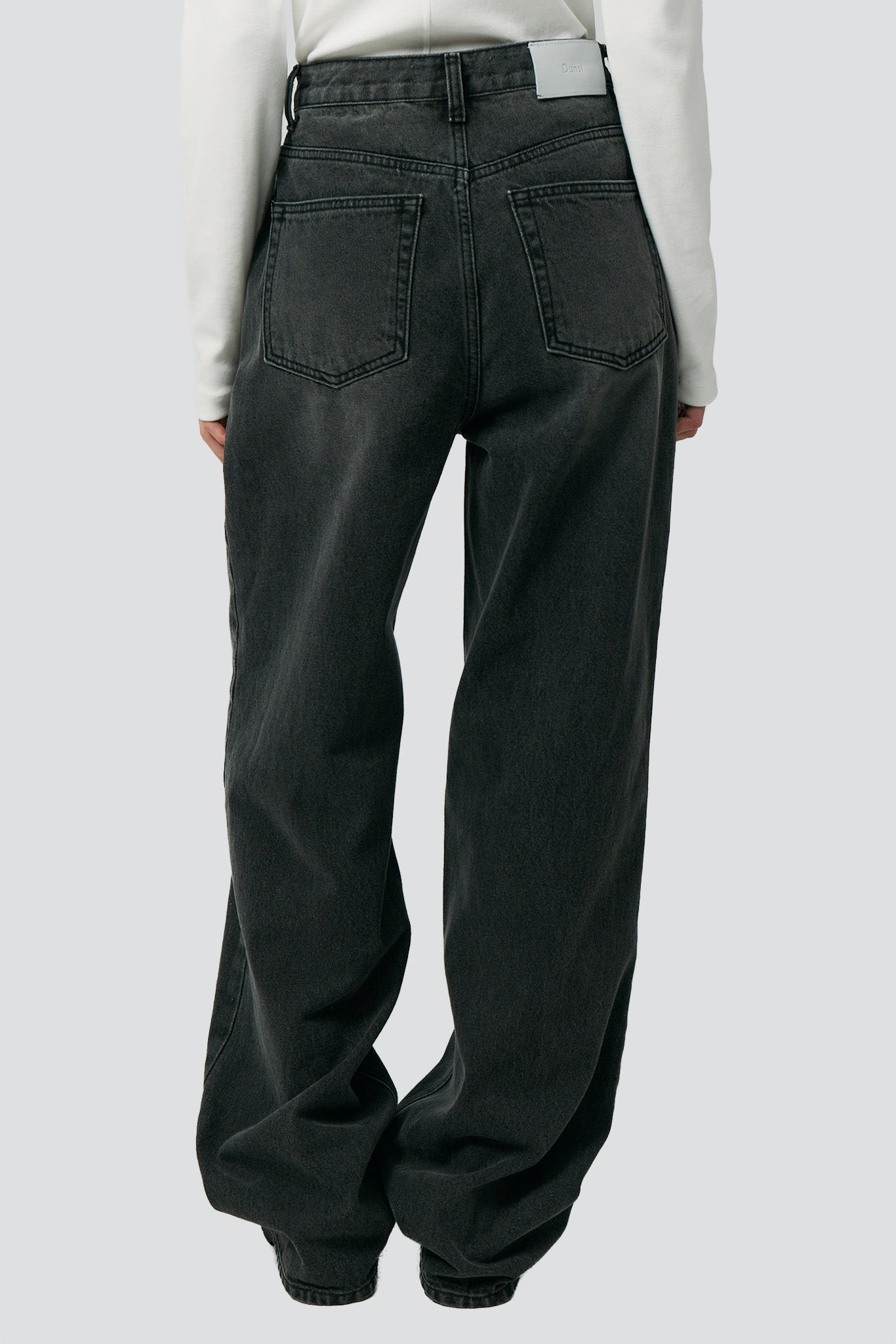 Washed Grey Relaxed Wide Jeans