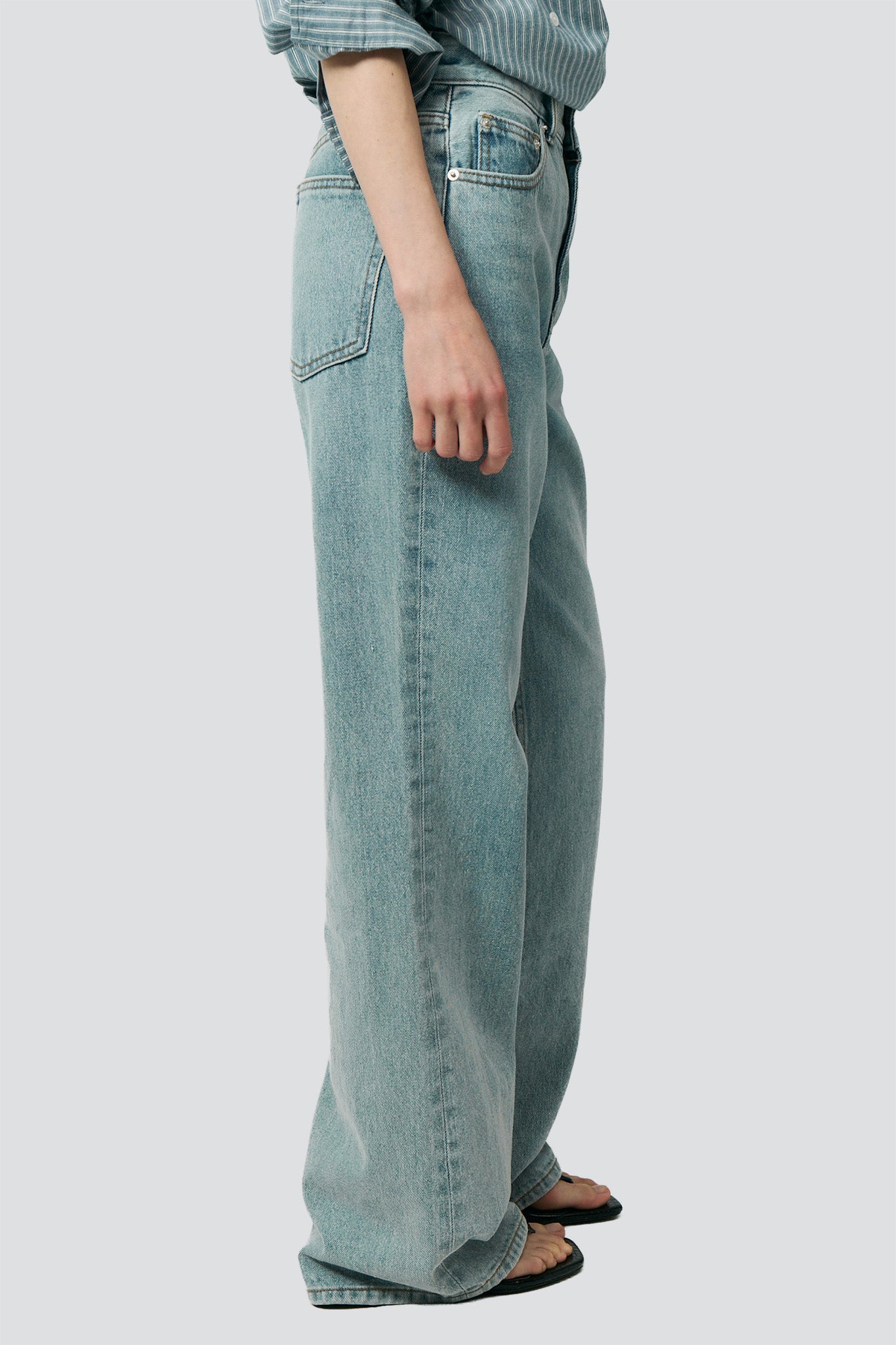 Light Blue Relaxed Flared Jeans