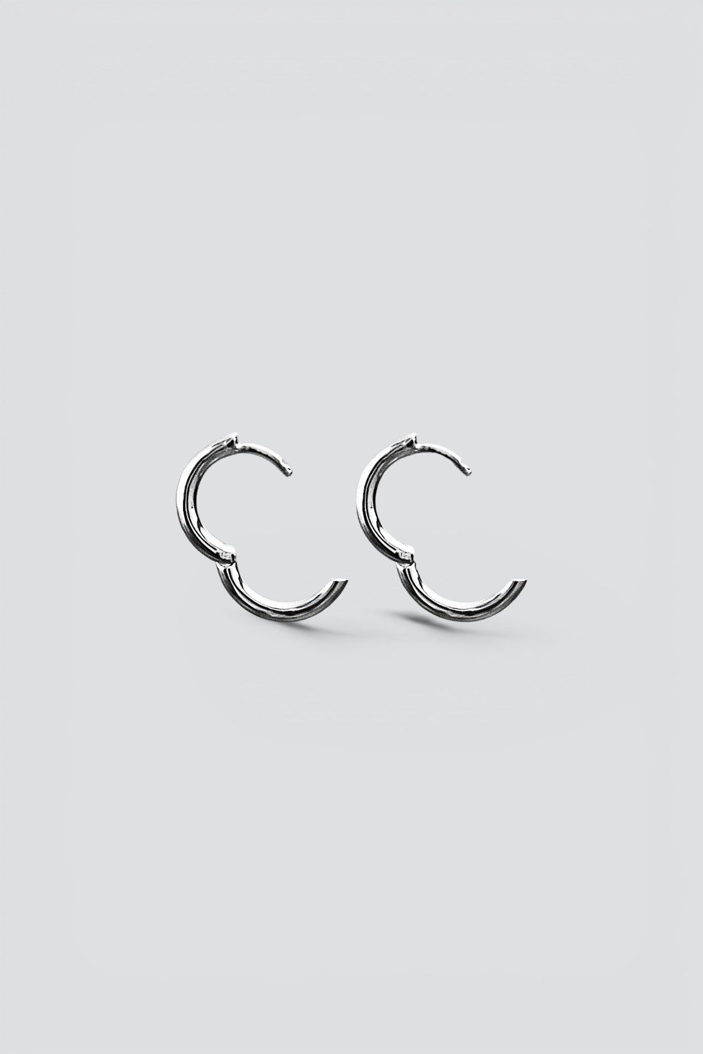 Silver EA-Grid Hoop Earrings