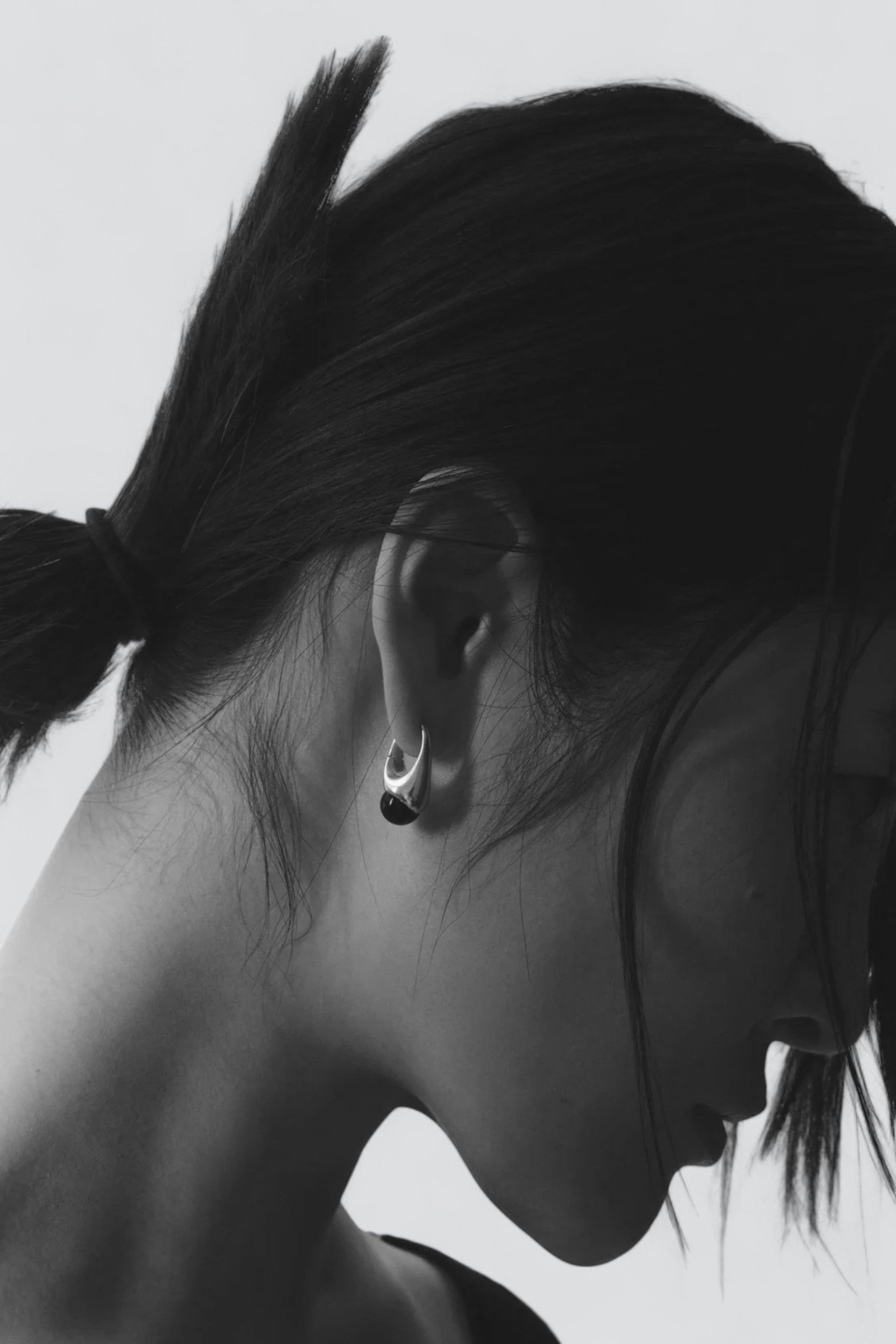 Silver Lobster Earrings with Onyx