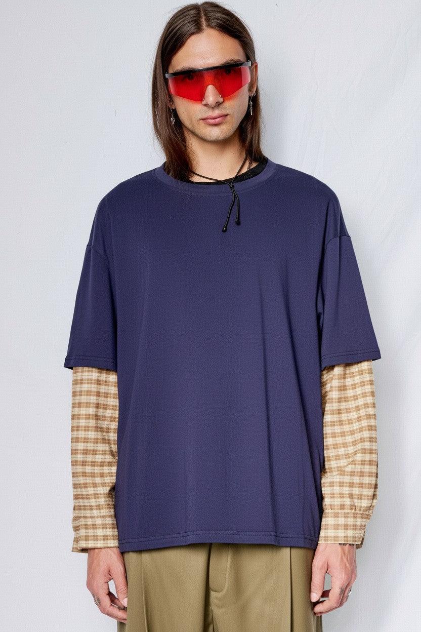 Navy/Yellow Plaid Combo Long Sleeve Shirt