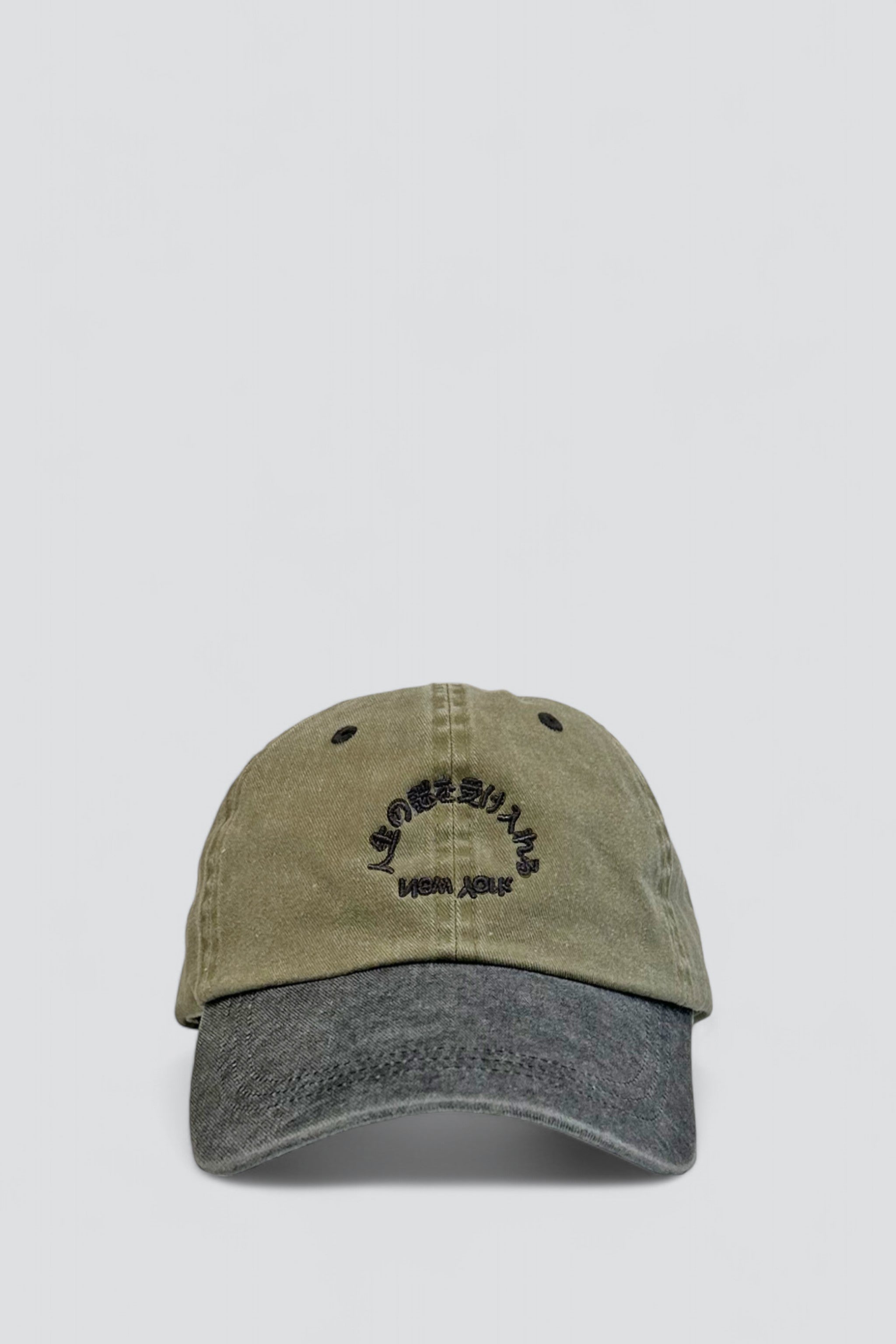 Embrace Mystery Embroidered Hat - Khaki/Washed Black