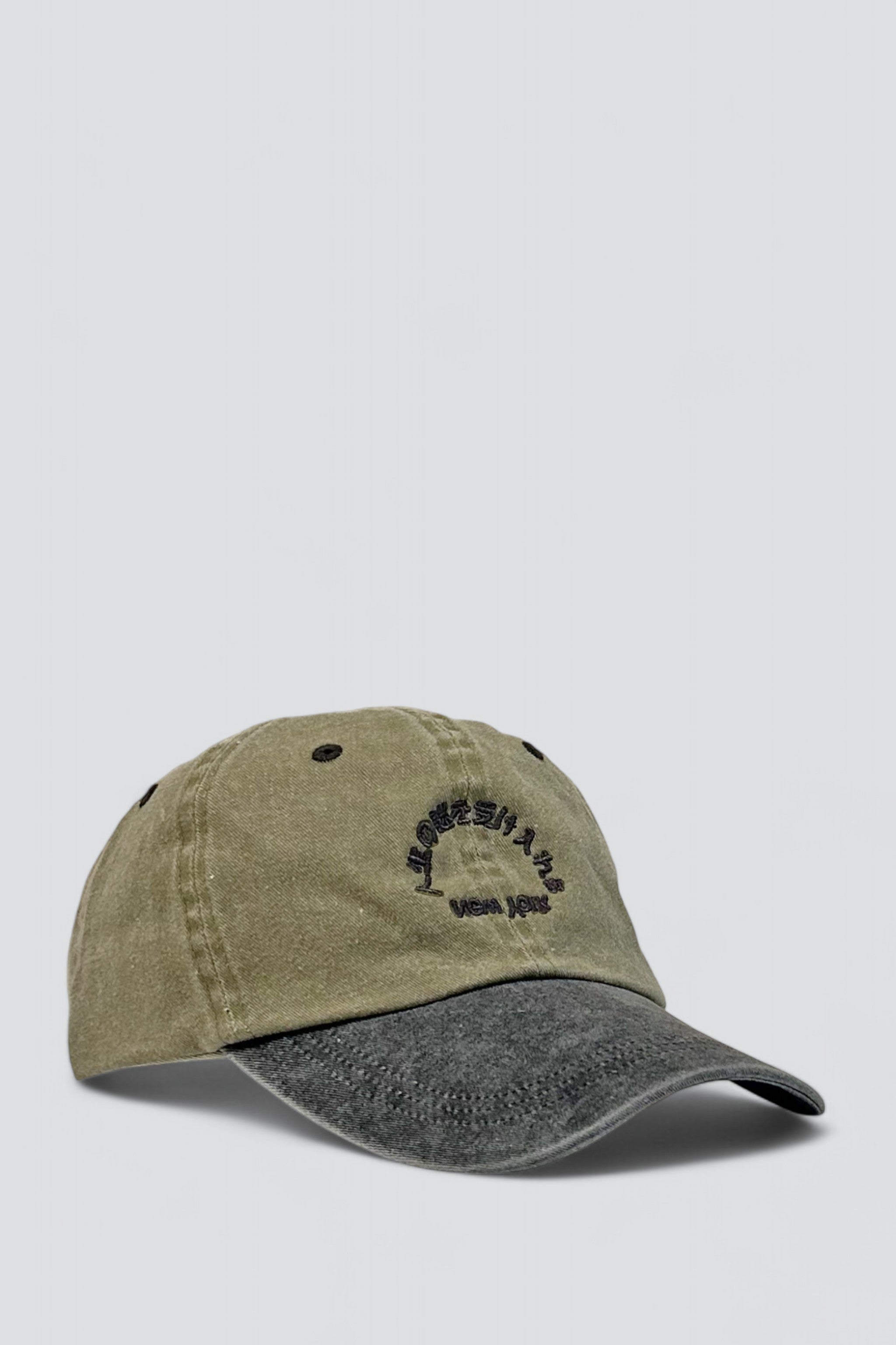 Embrace Mystery Embroidered Hat - Khaki/Washed Black