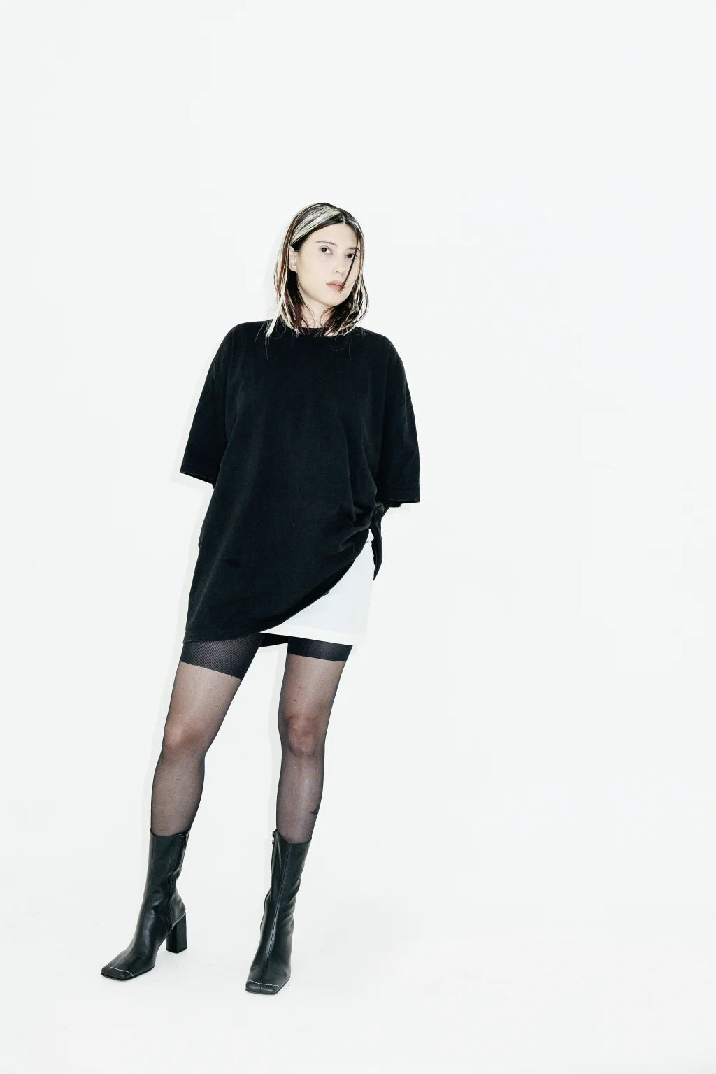 Black Leather Fuerte High Boot