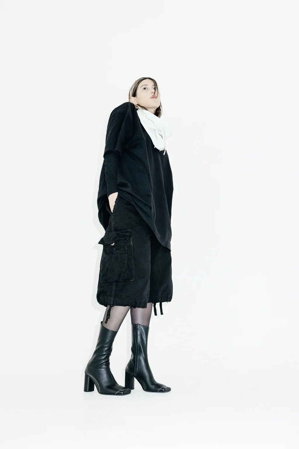 Black Leather Fuerte High Boot