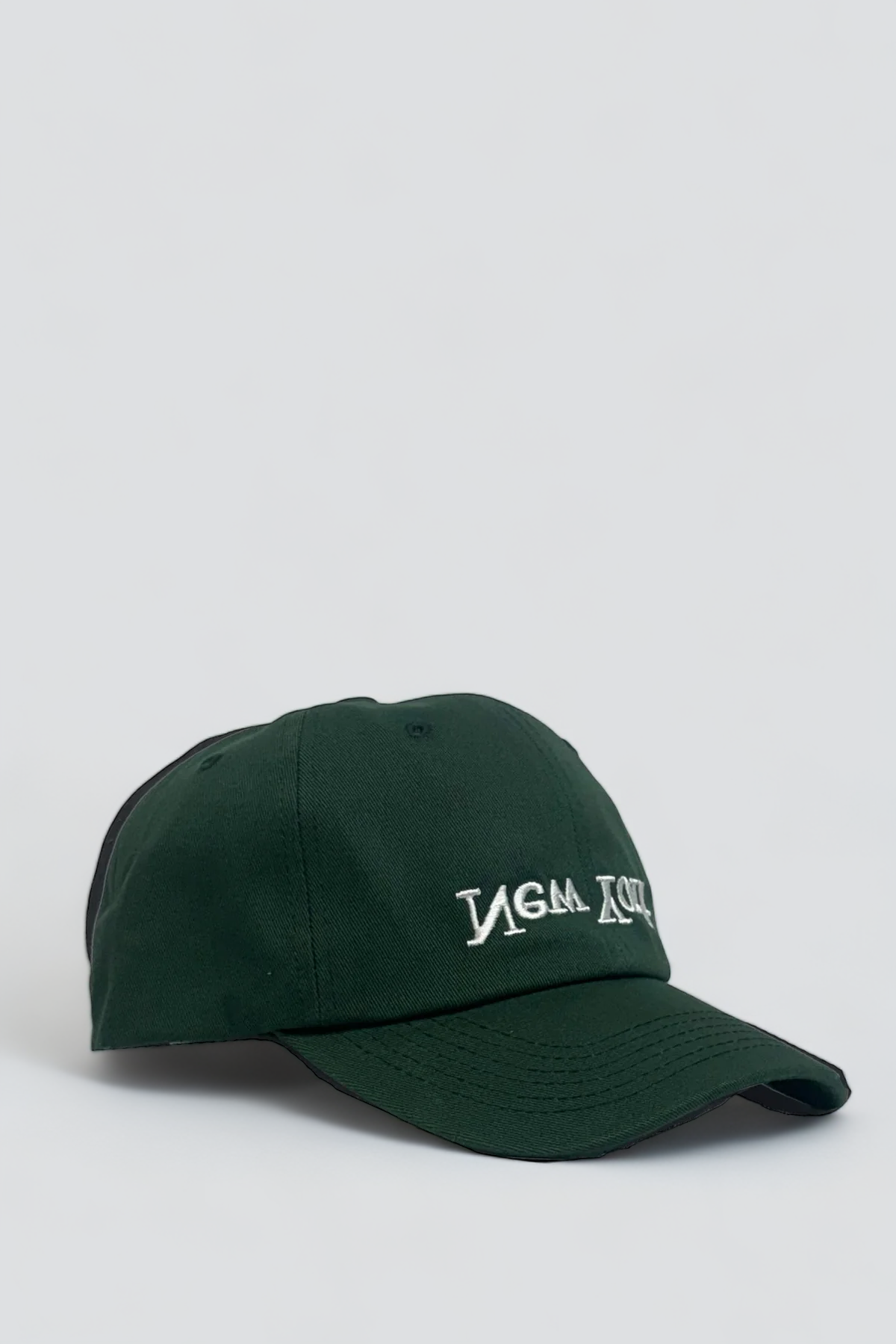 New York Embroidered Hat - Forest Green/White