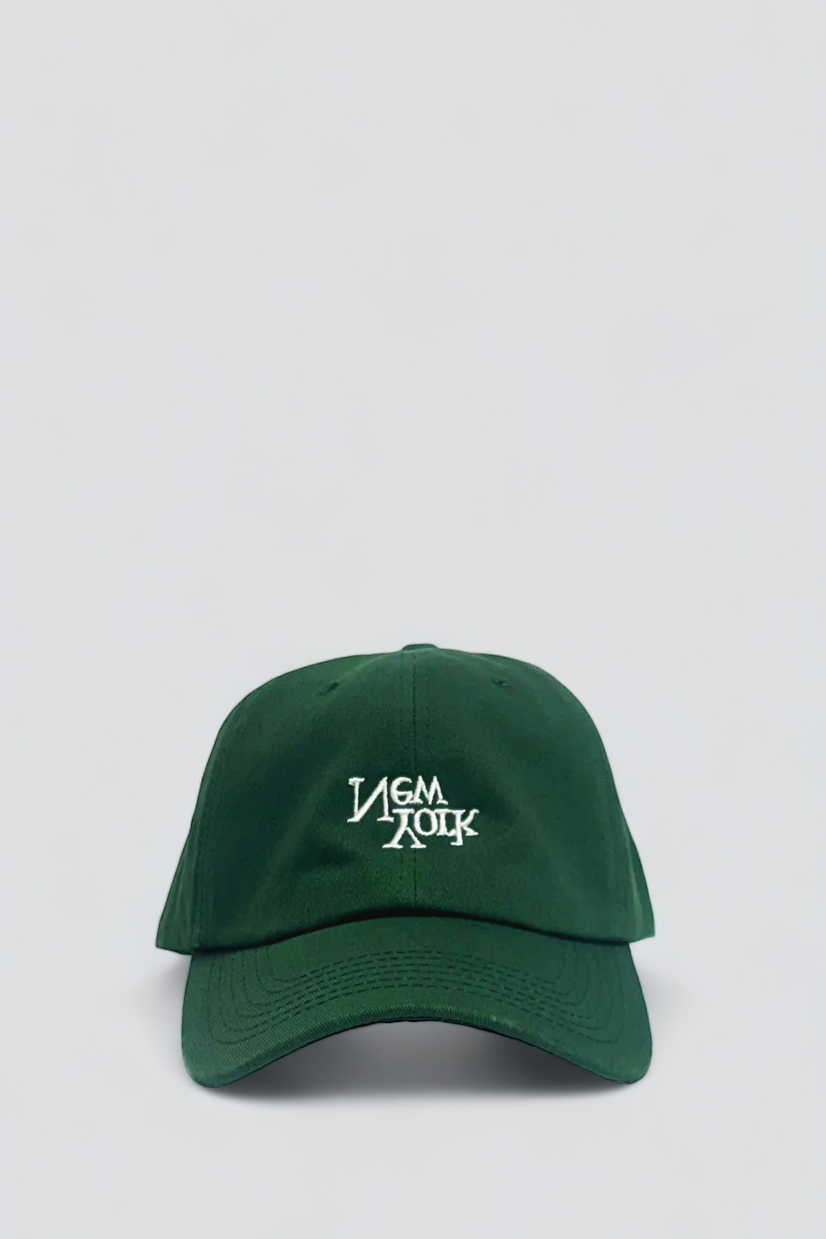 New York V2 Embroidered Hat - Forest Green/White