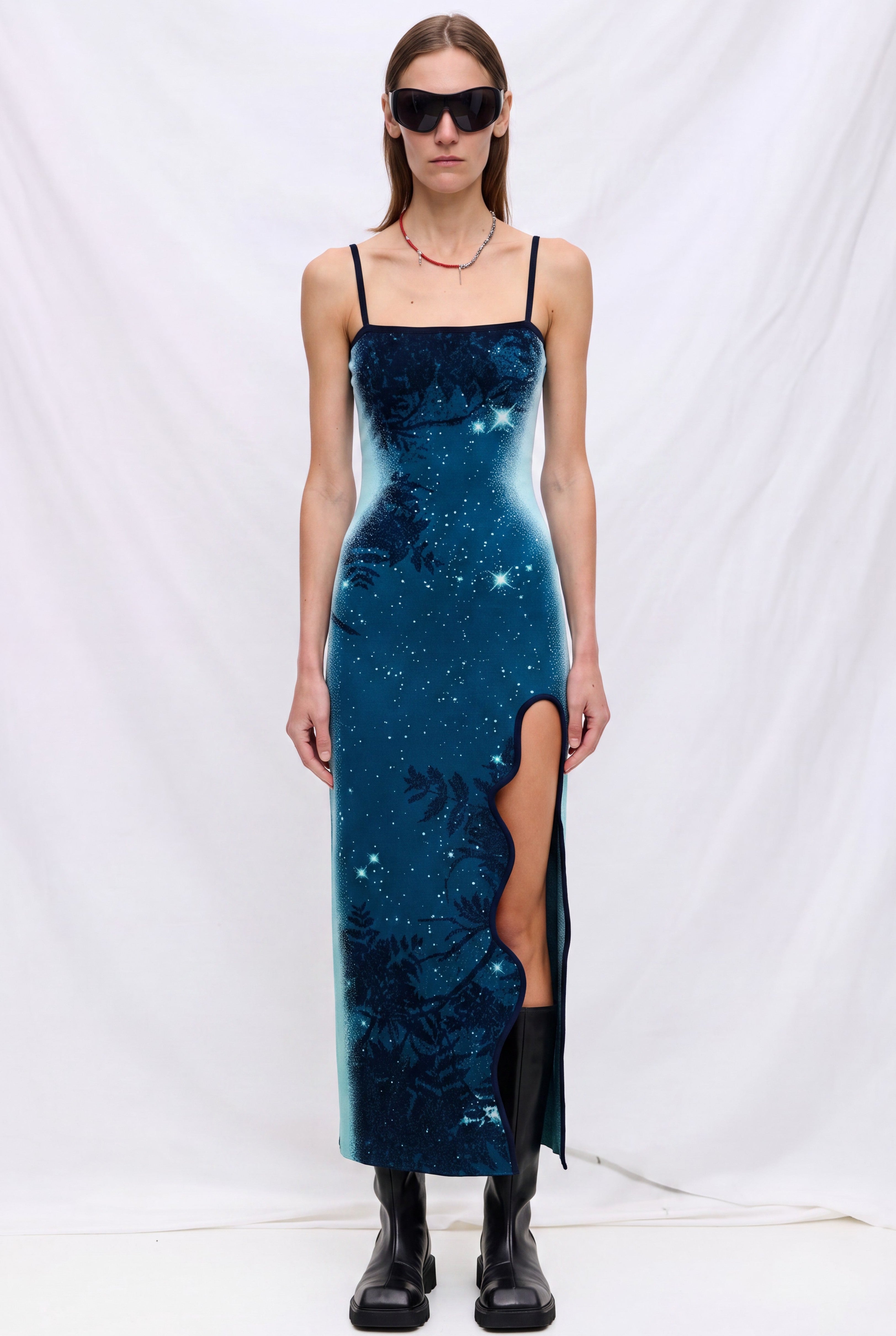 Avalon Teal Iris Maxi Tank Dress