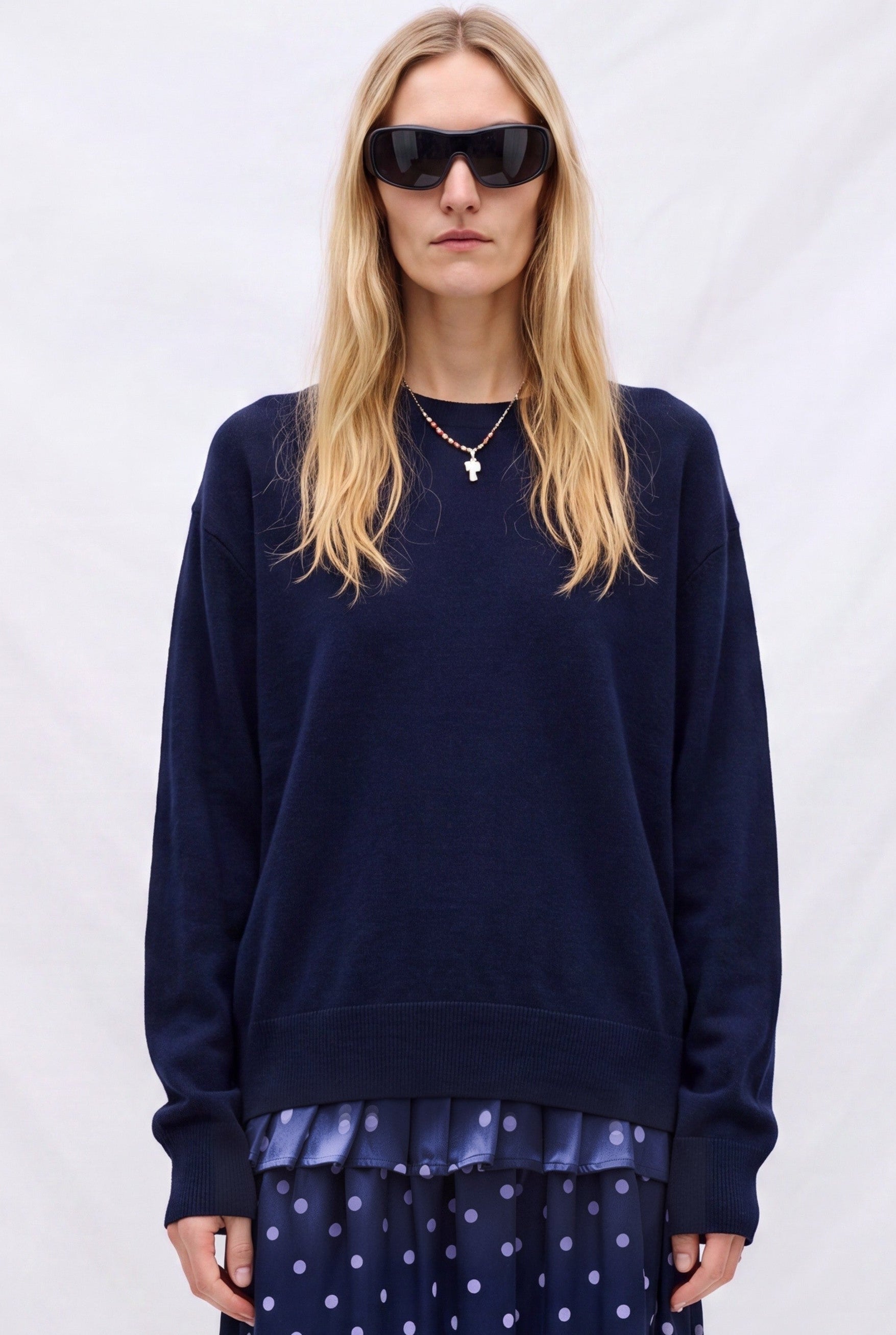 Sea Navy Portia Merino Wool Pullover