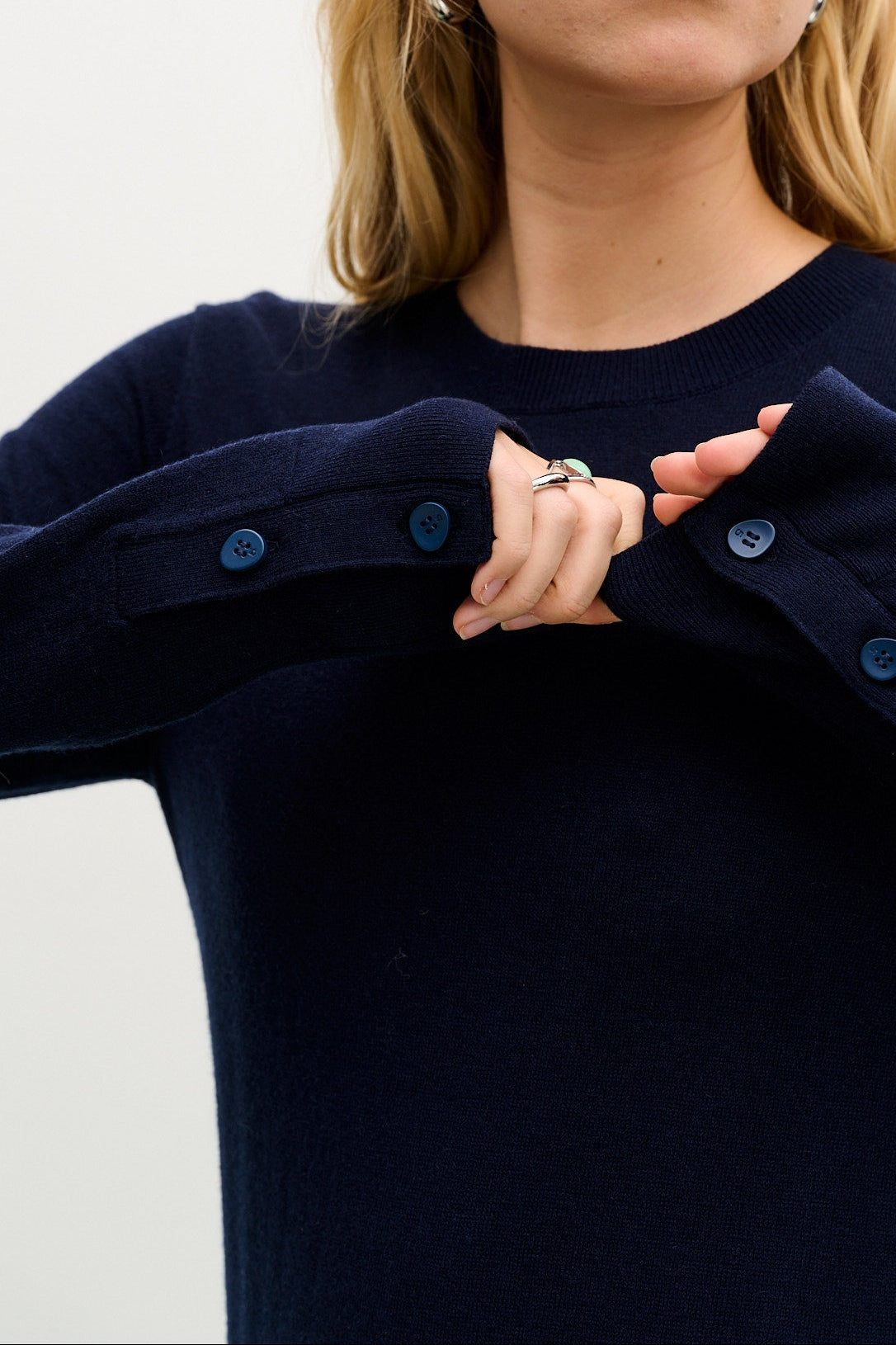 Sea Navy Portia Merino Wool Pullover