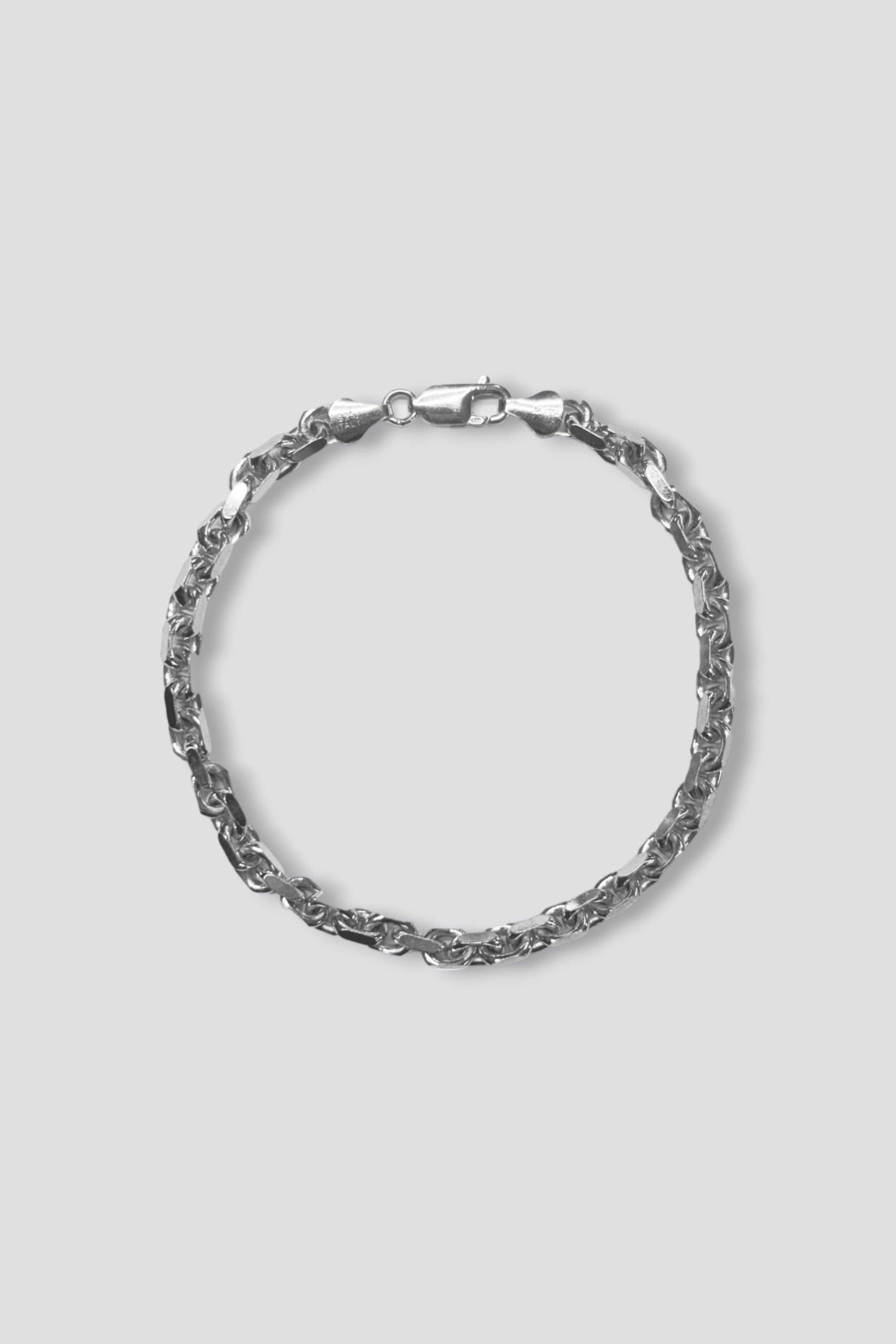 Sterling Silver Facet Link Chain Bracelet