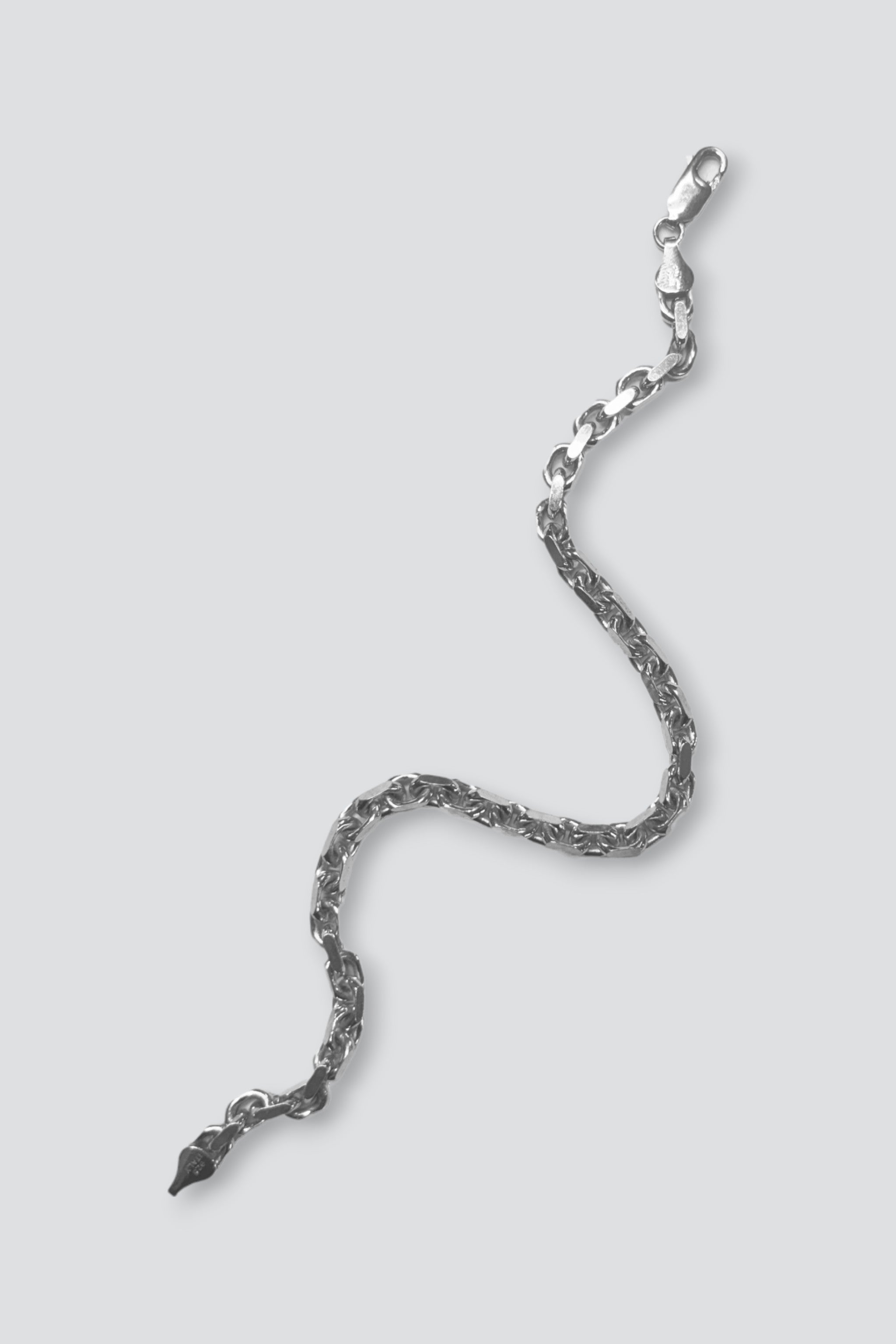 Sterling Silver Facet Link Chain Bracelet