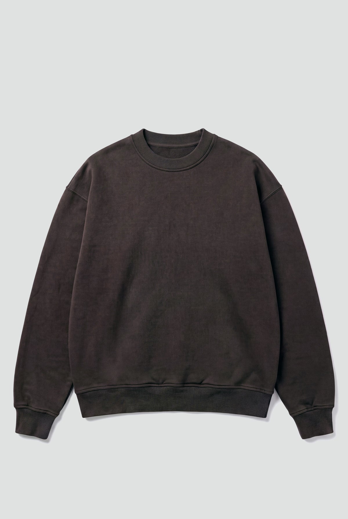 Garment Dyed Brown Cropped Crewneck
