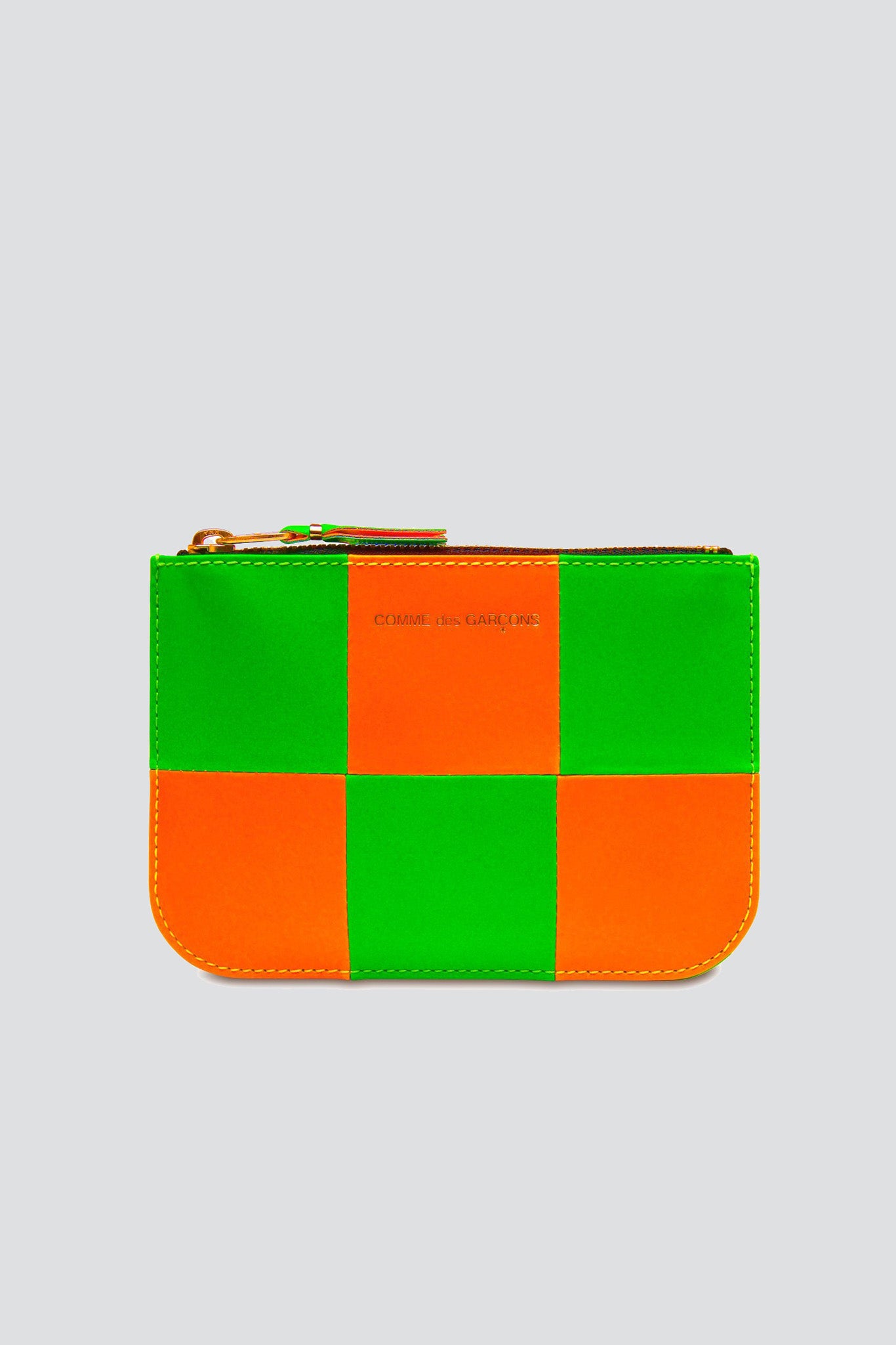 Fluo Squares Zip Pouch - Orange/Green - SA8100SF