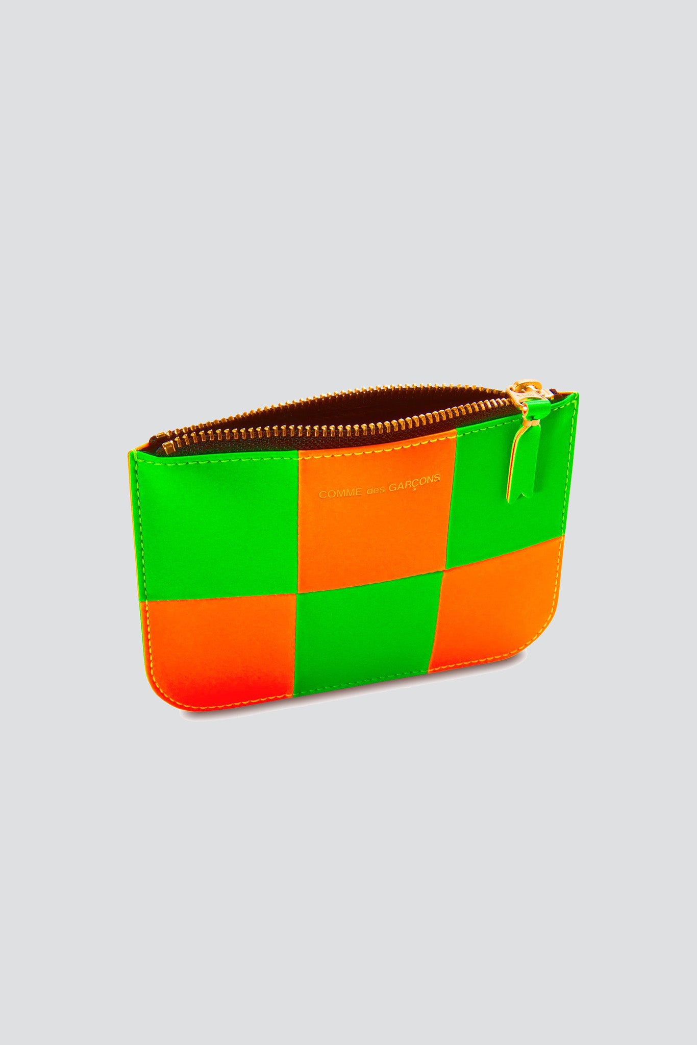 Fluo Squares Zip Pouch - Orange/Green - SA8100SF
