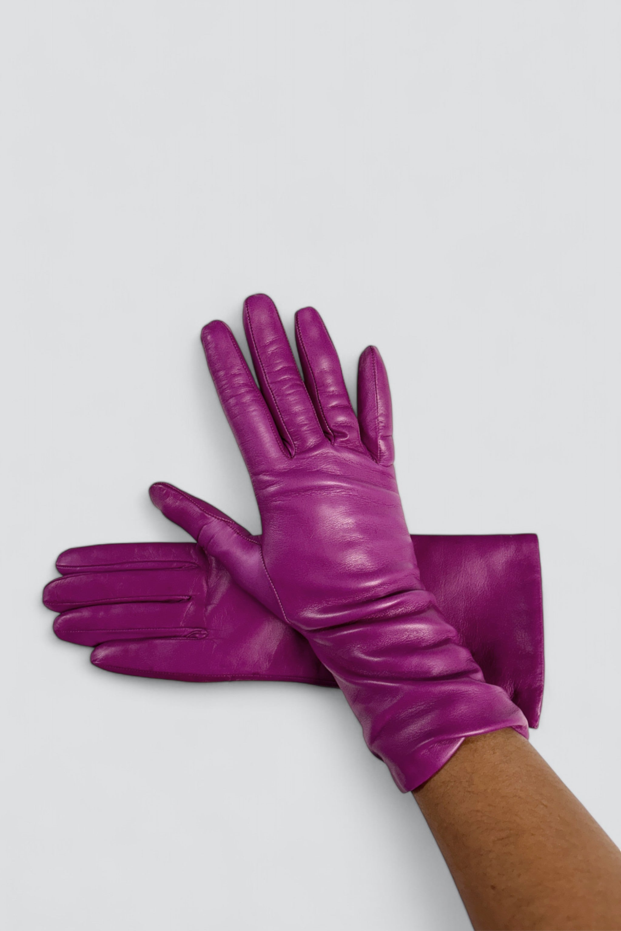 Fuchsia Leather Slim Glove