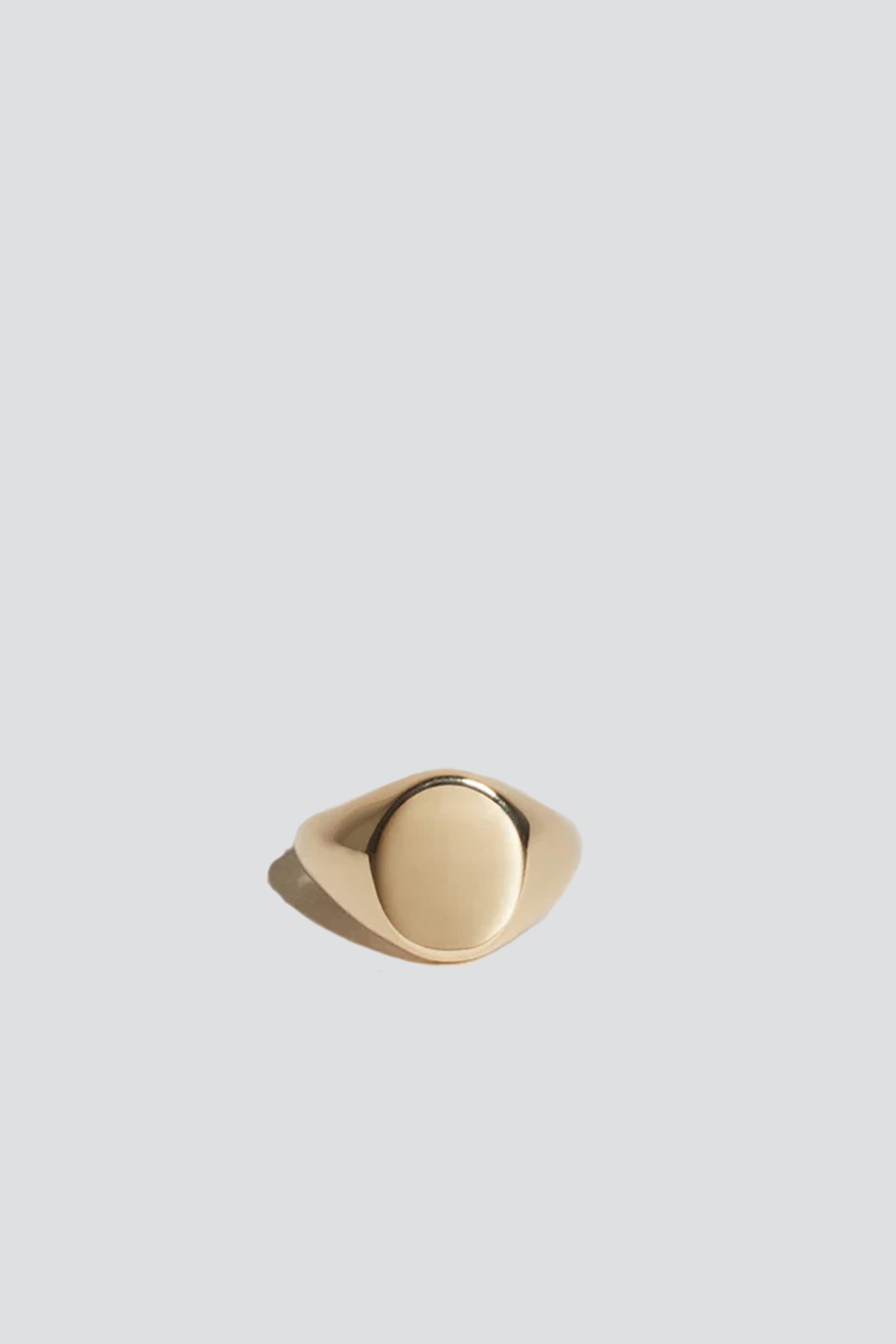 14K Gold Oval Pinky Signet Ring